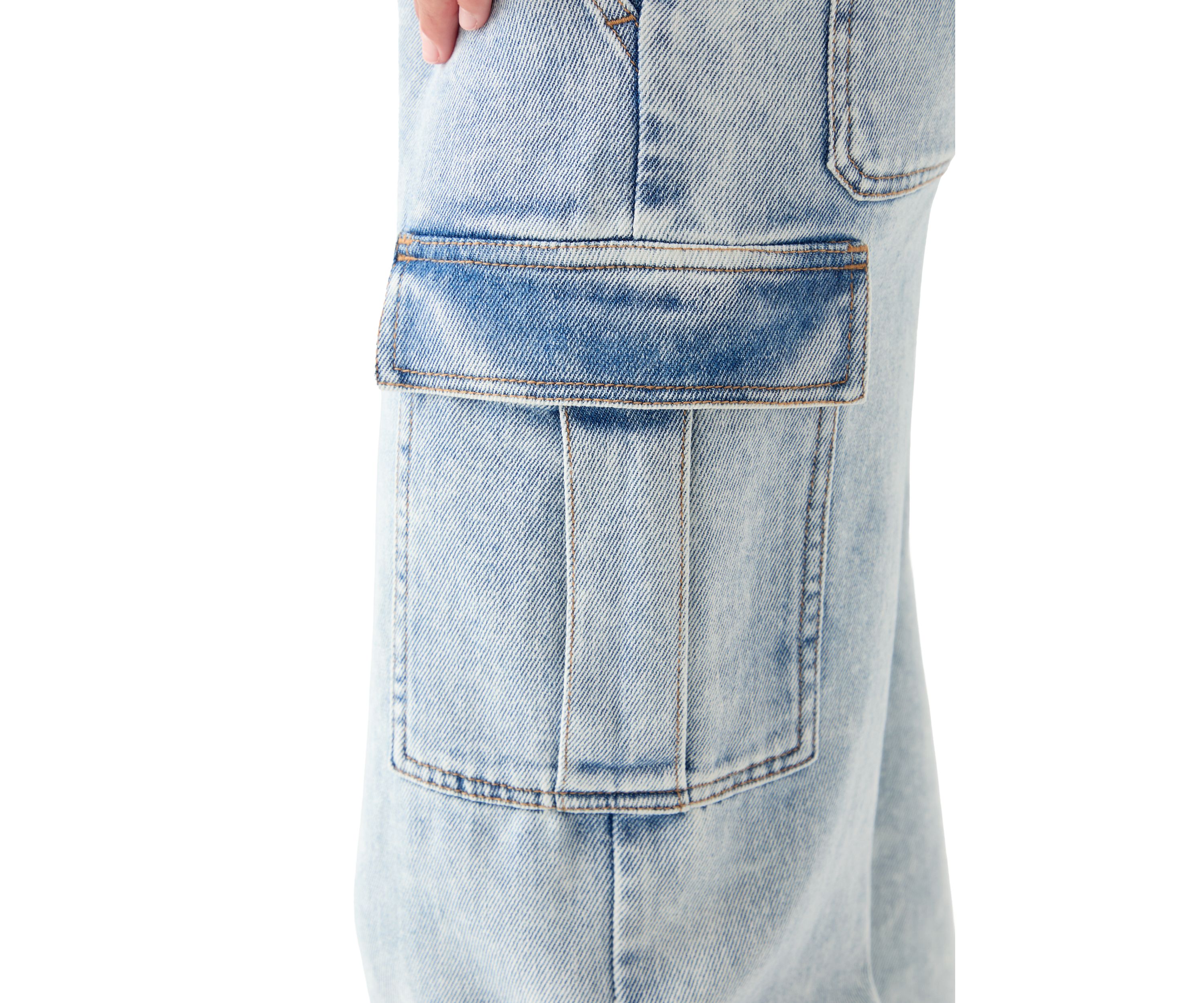 Girls 7-16 Cozy Cargo Wide Leg Jeans