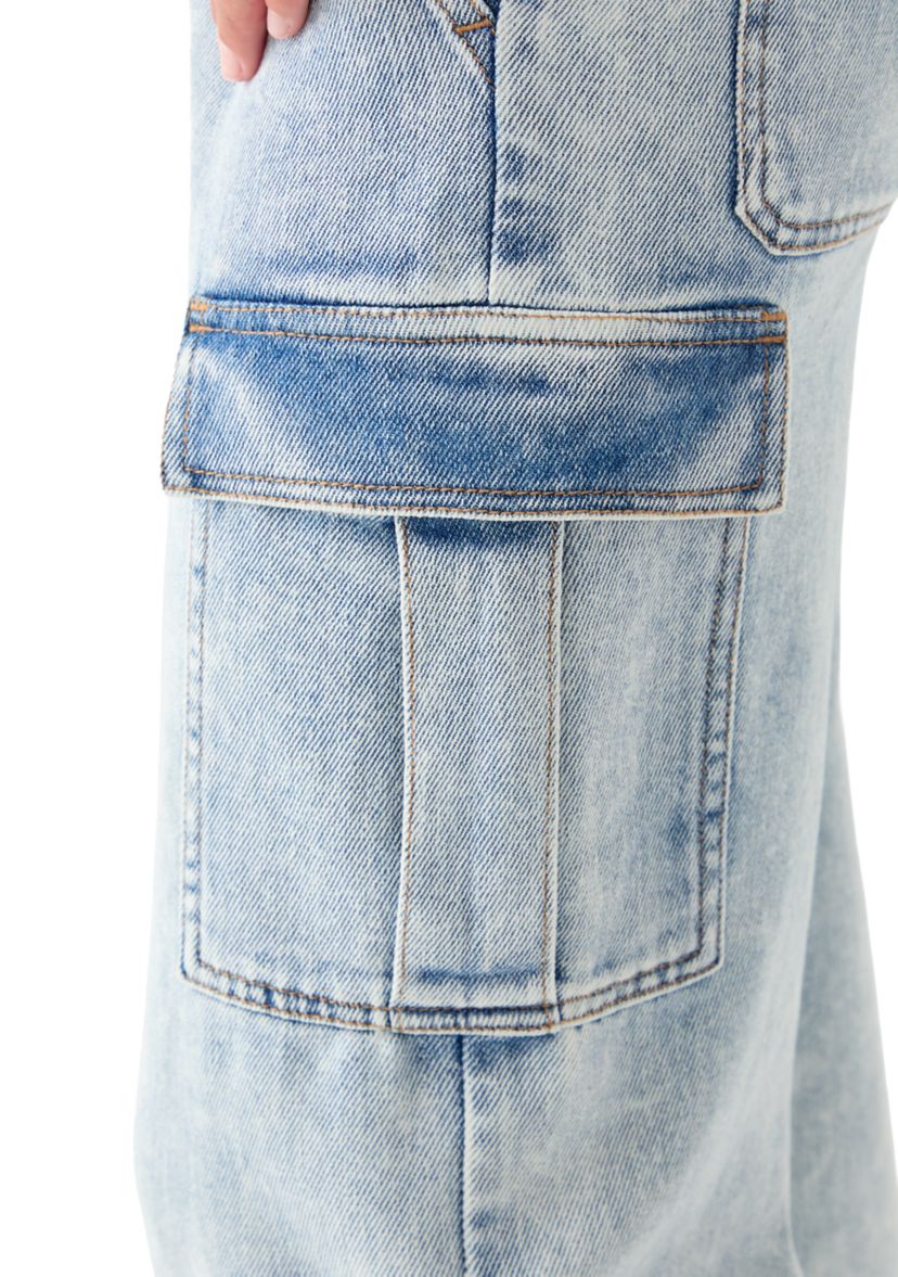 Girls 7-16 Cozy Cargo Wide Leg Jeans