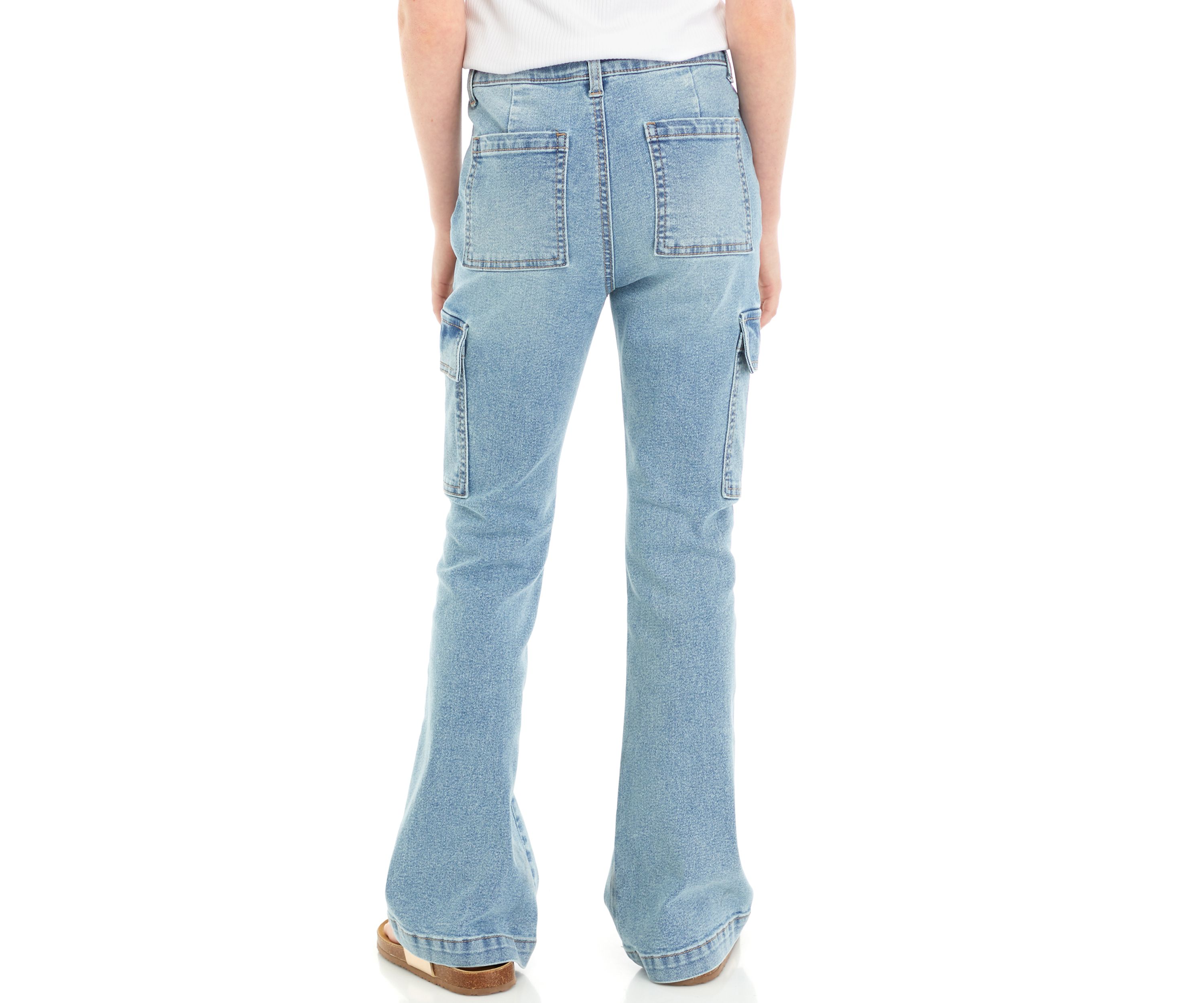 Girls 7-16 Cargo Flare Jeans