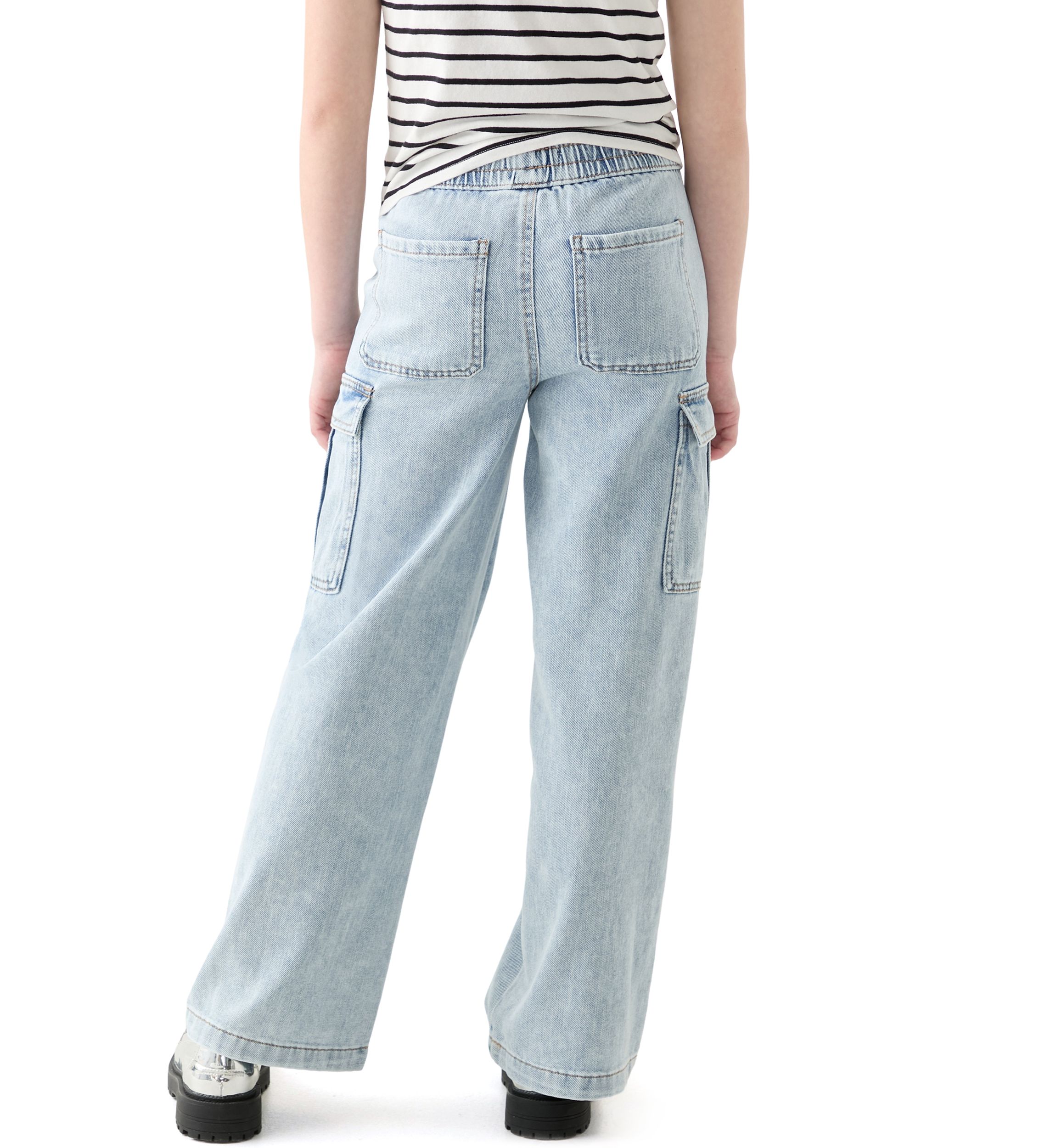 Girls 7-16 Wide Leg Cargo Jeans