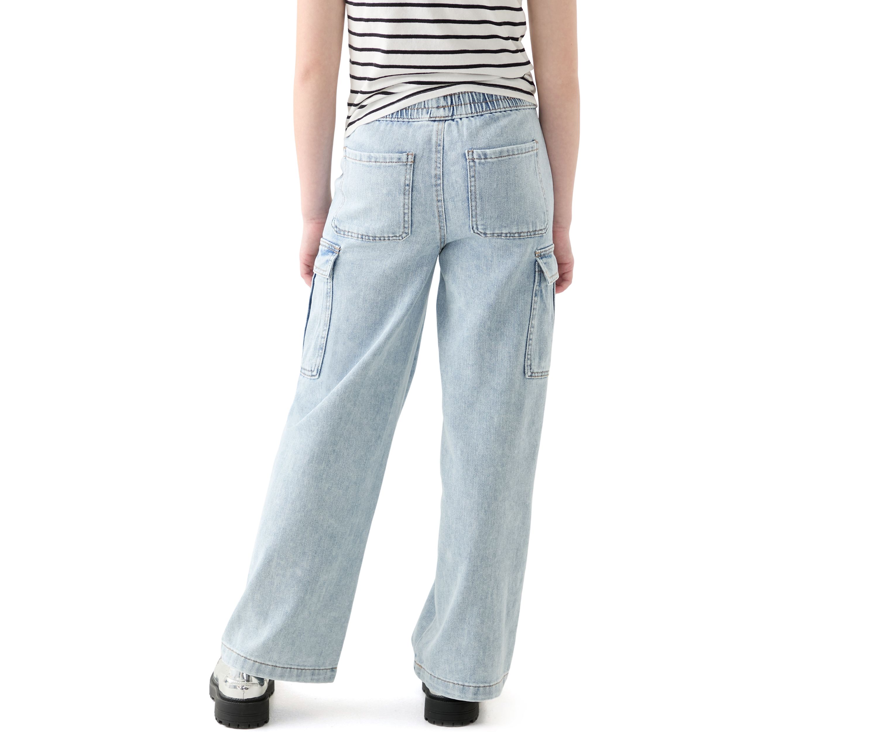 Girls 7-16 Wide Leg Cargo Jeans