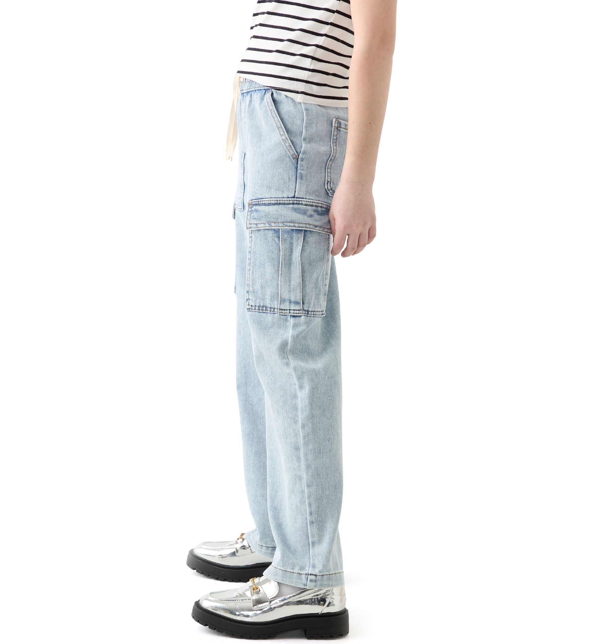 Girls 7-16 Wide Leg Cargo Jeans