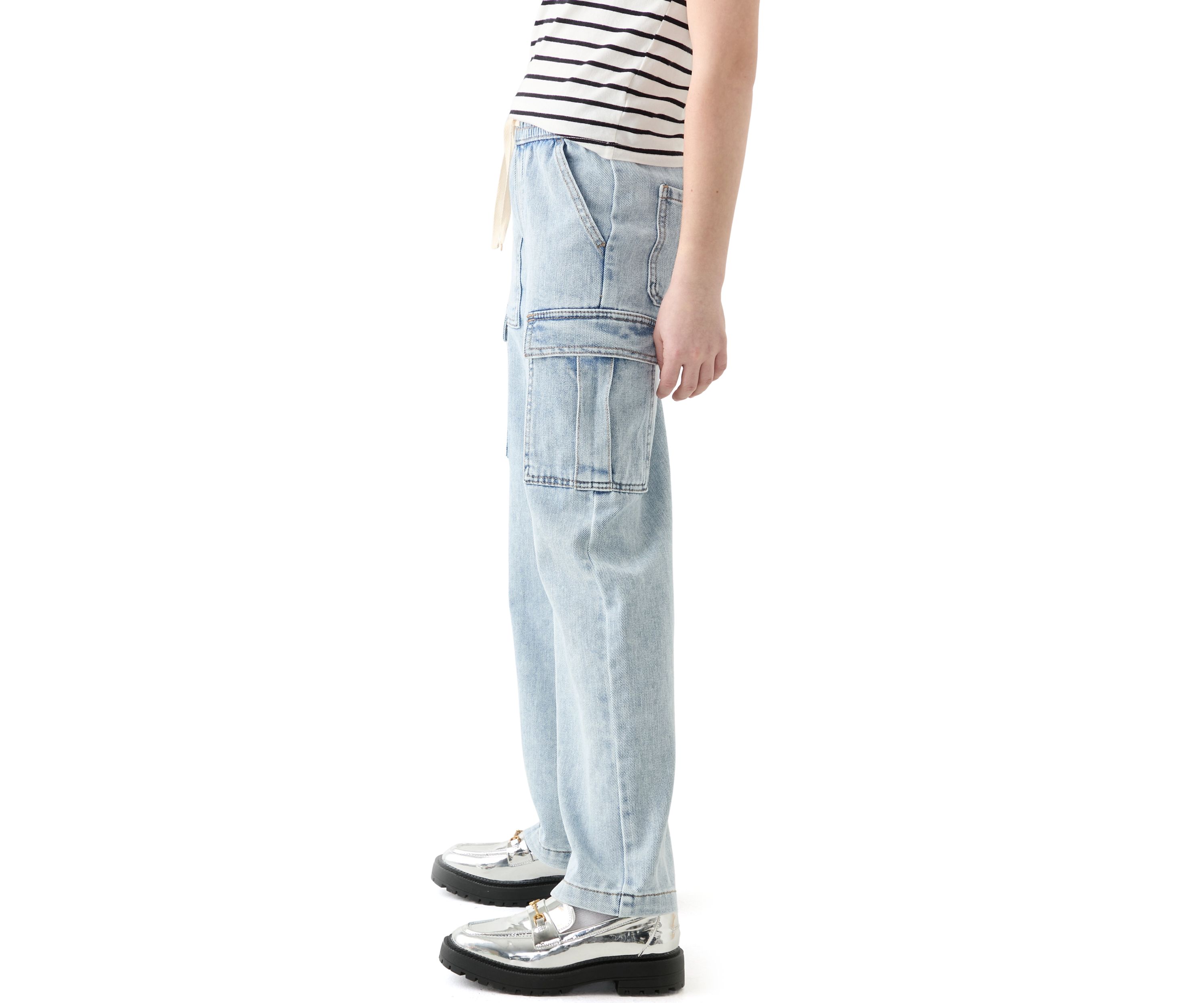 Girls 7-16 Wide Leg Cargo Jeans