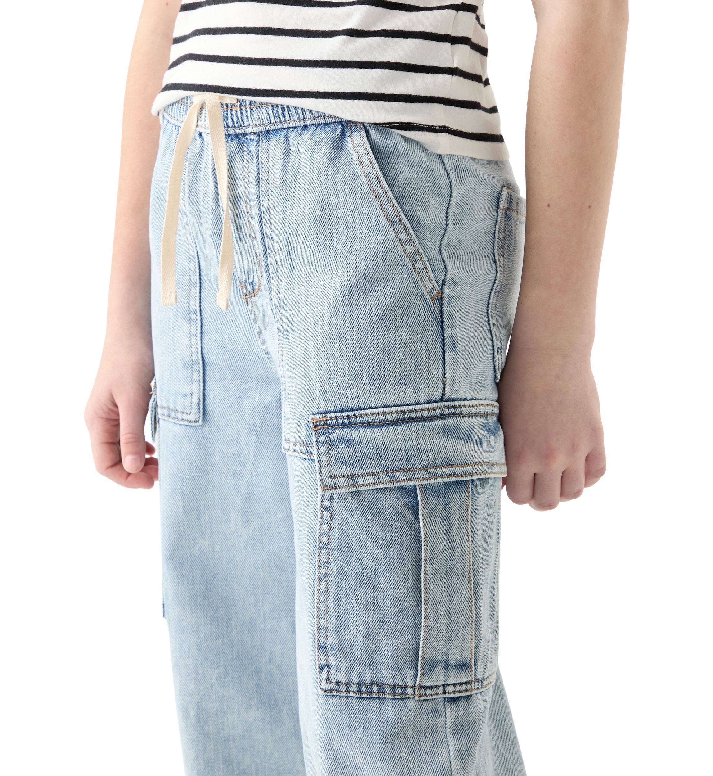 Girls 7-16 Wide Leg Cargo Jeans