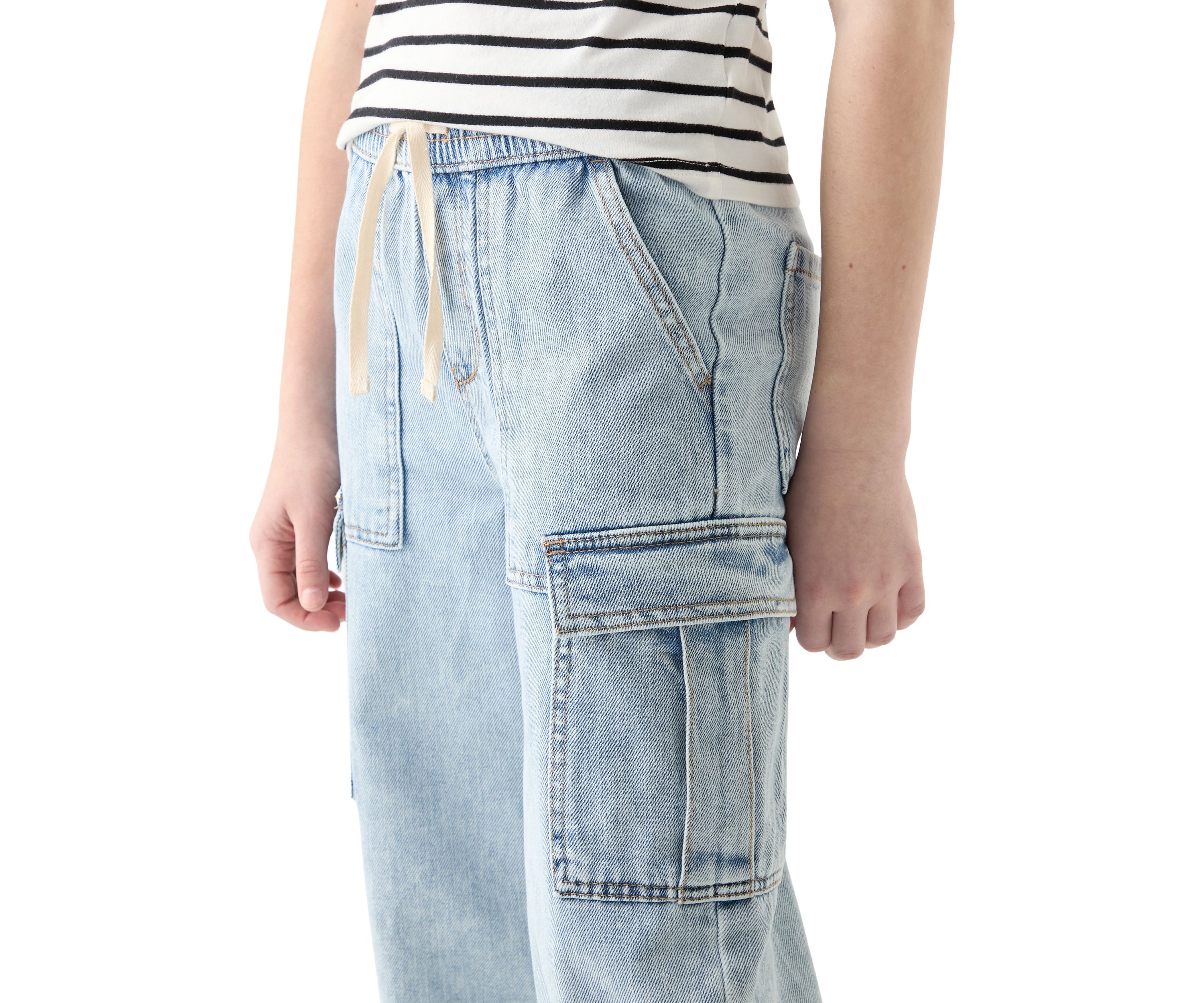 Girls 7-16 Wide Leg Cargo Jeans