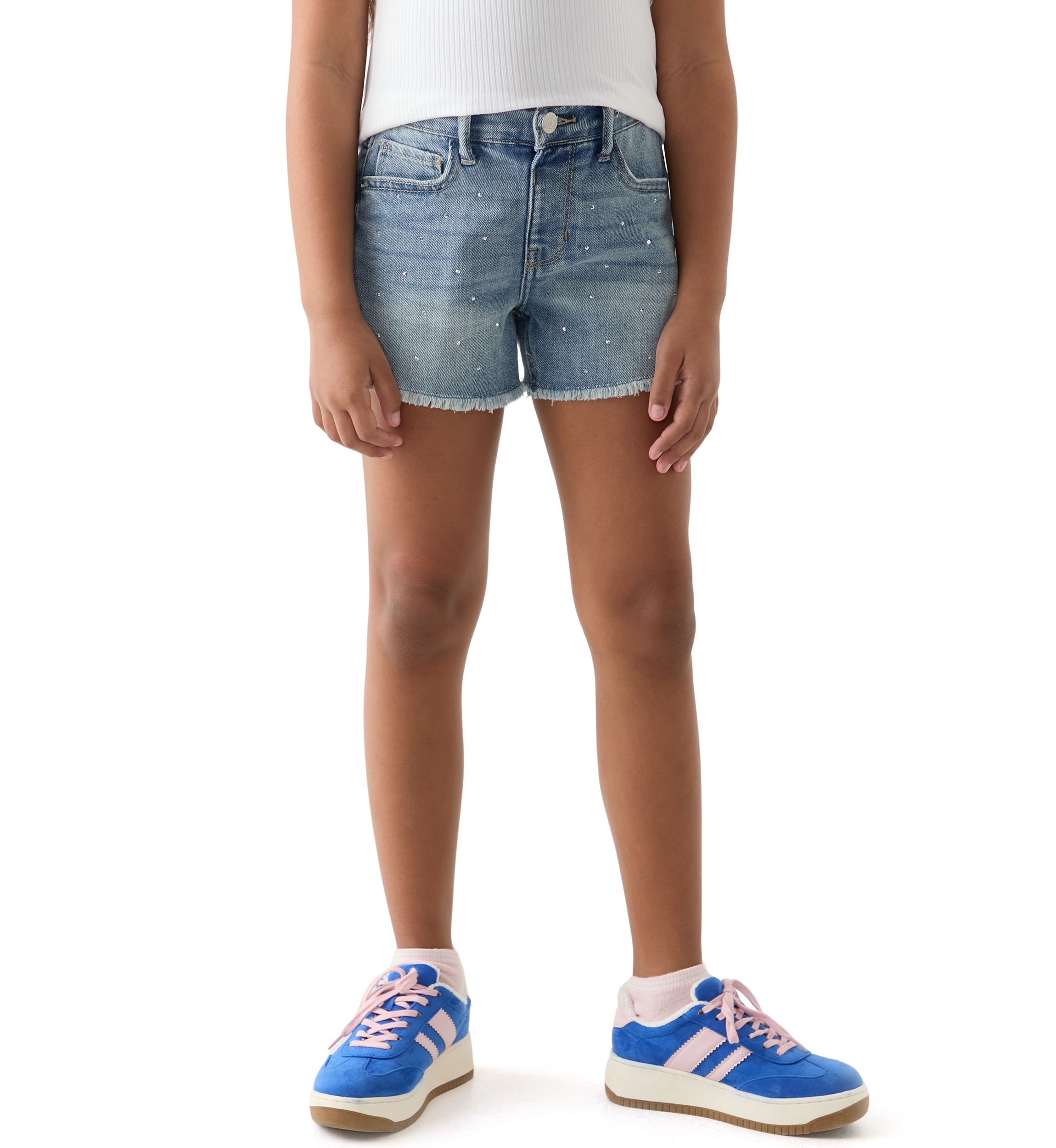 Girls 7-16 Scattered Bling Cozy Denim Shorts