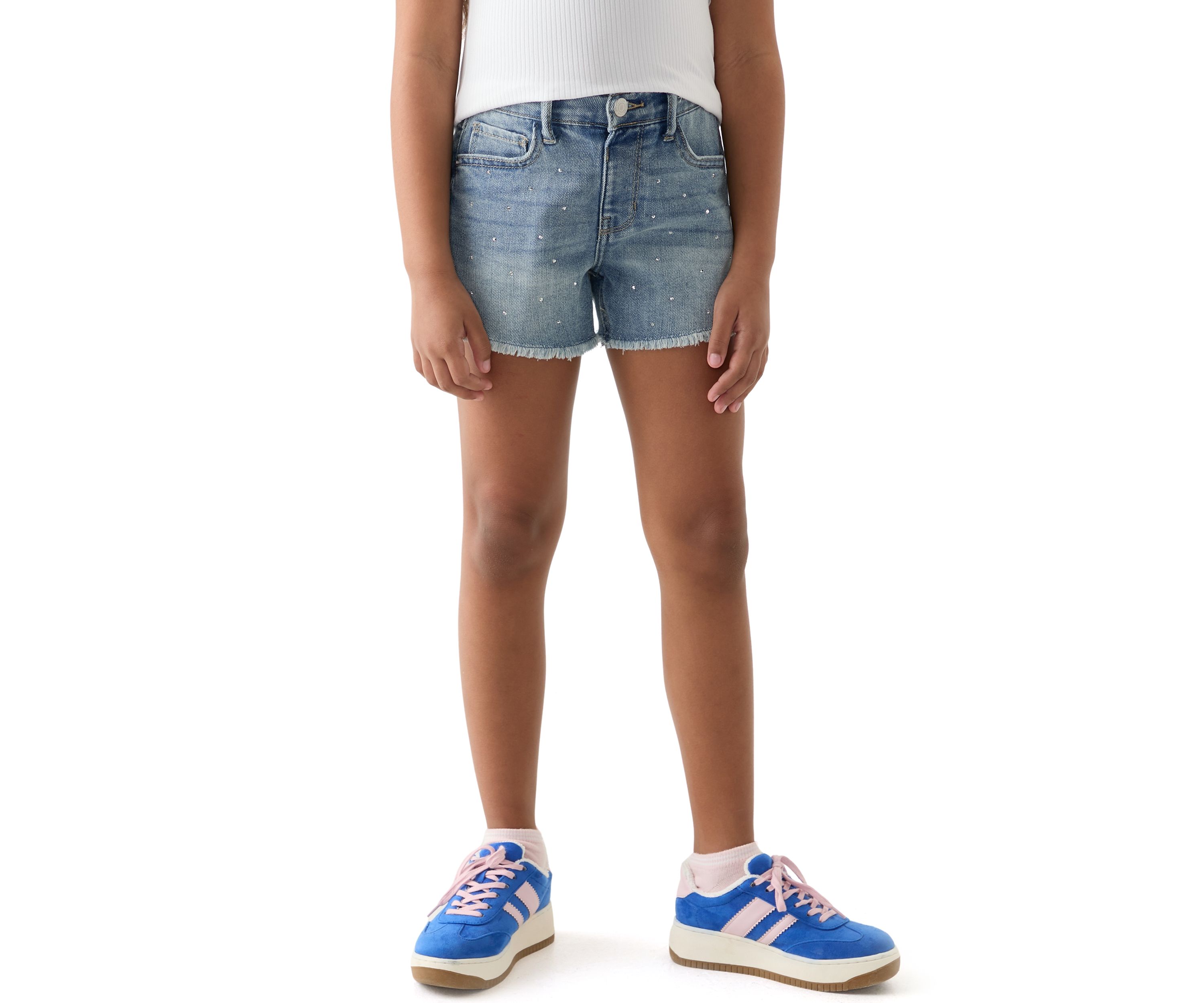 Girls 7-16 Scattered Bling Cozy Denim Shorts