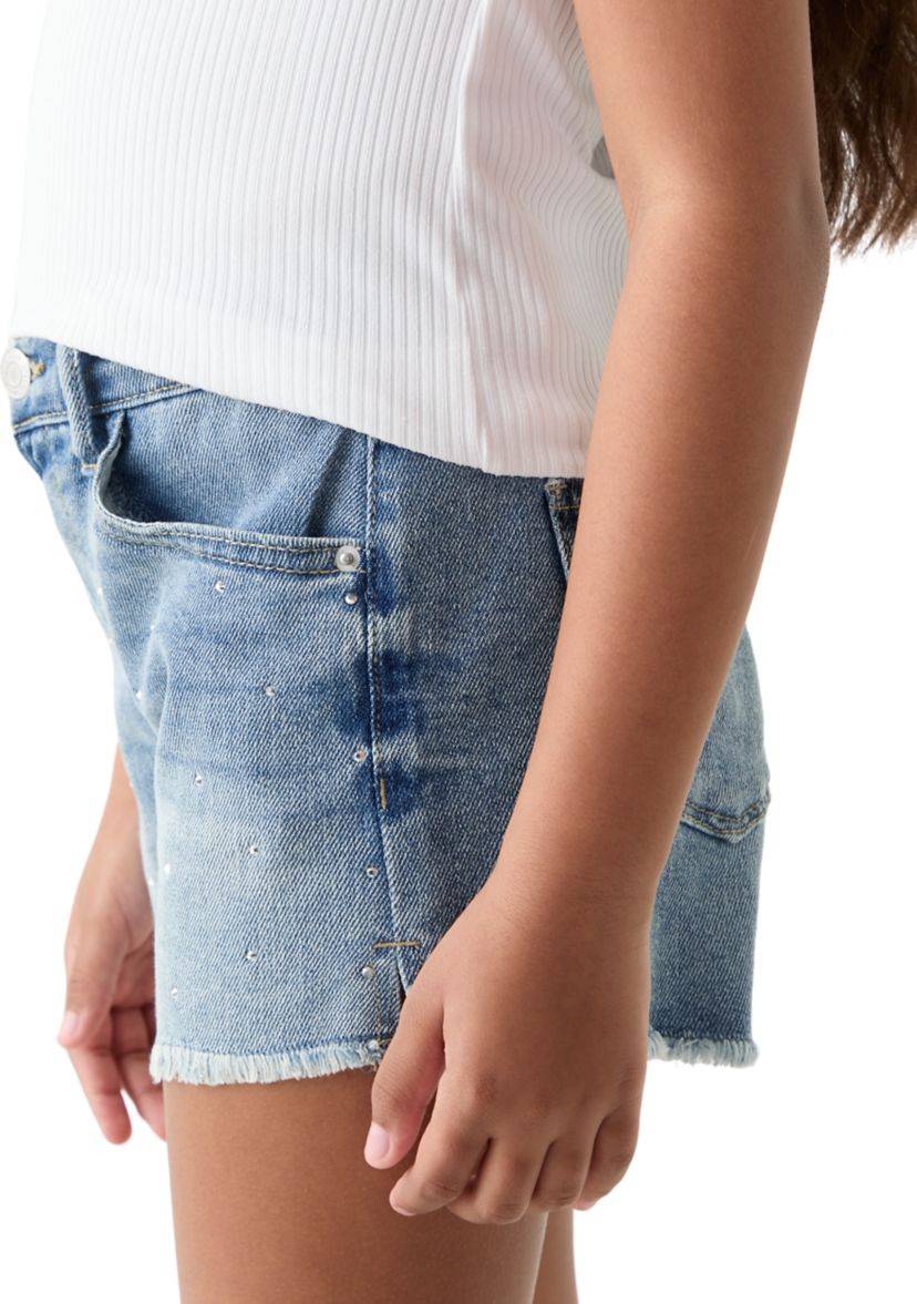Girls 7-16 Scattered Bling Cozy Denim Shorts