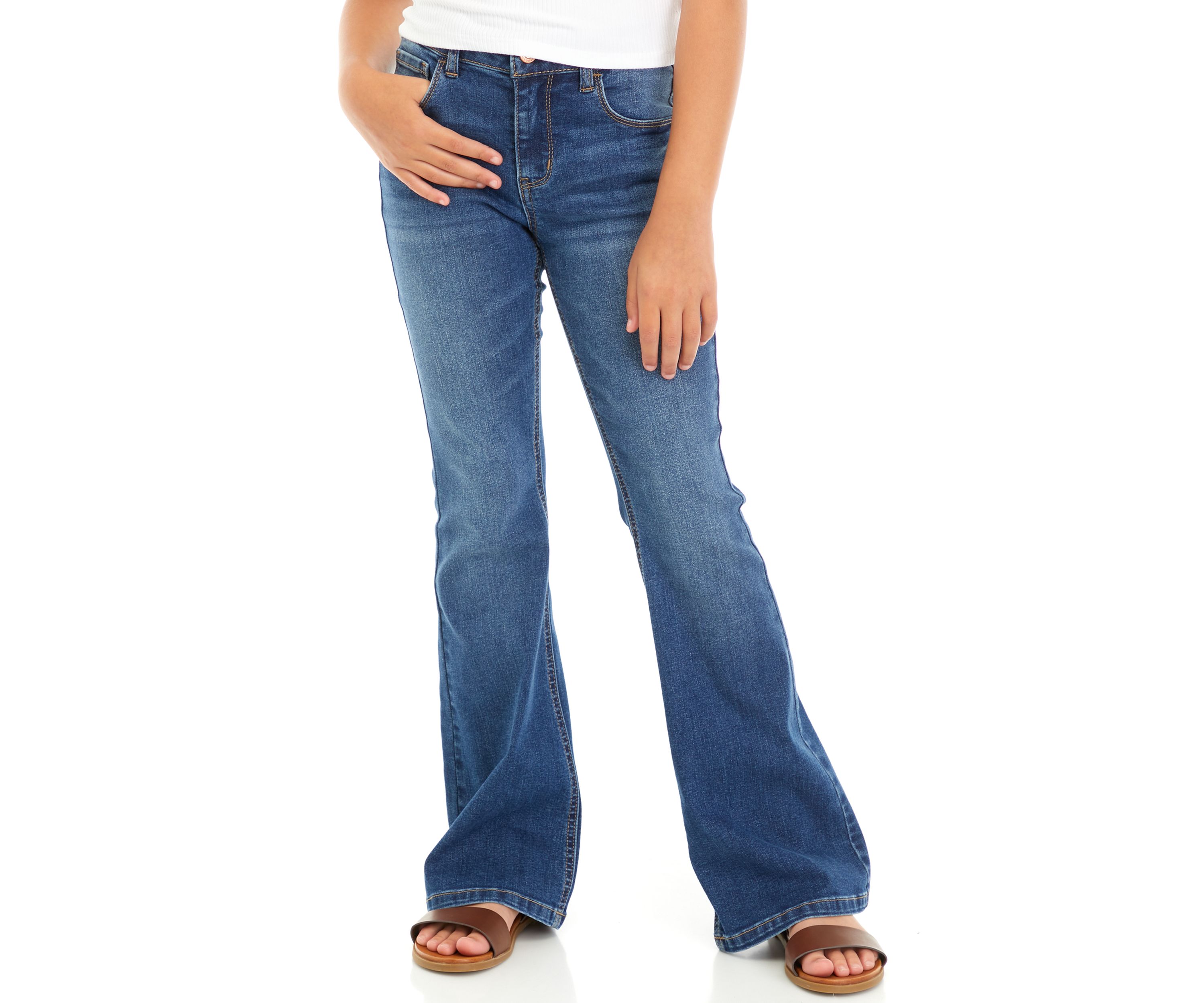 Girls 7-16 Mid Rise Flare Jeans 