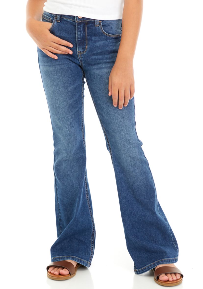 Girls 7-16 Mid Rise Flare Jeans 