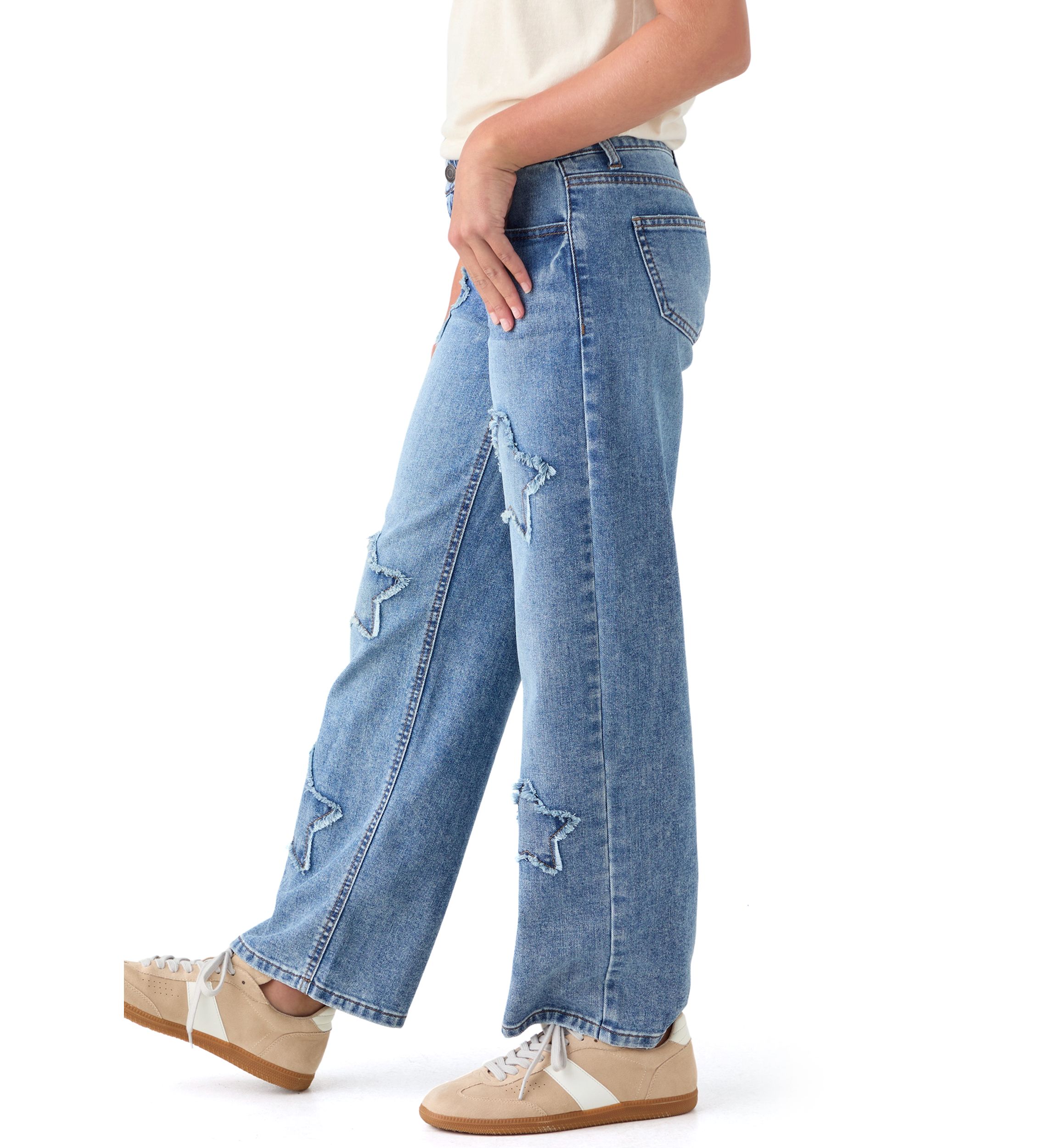 Girls 7-16 Star Wide Leg Jeans