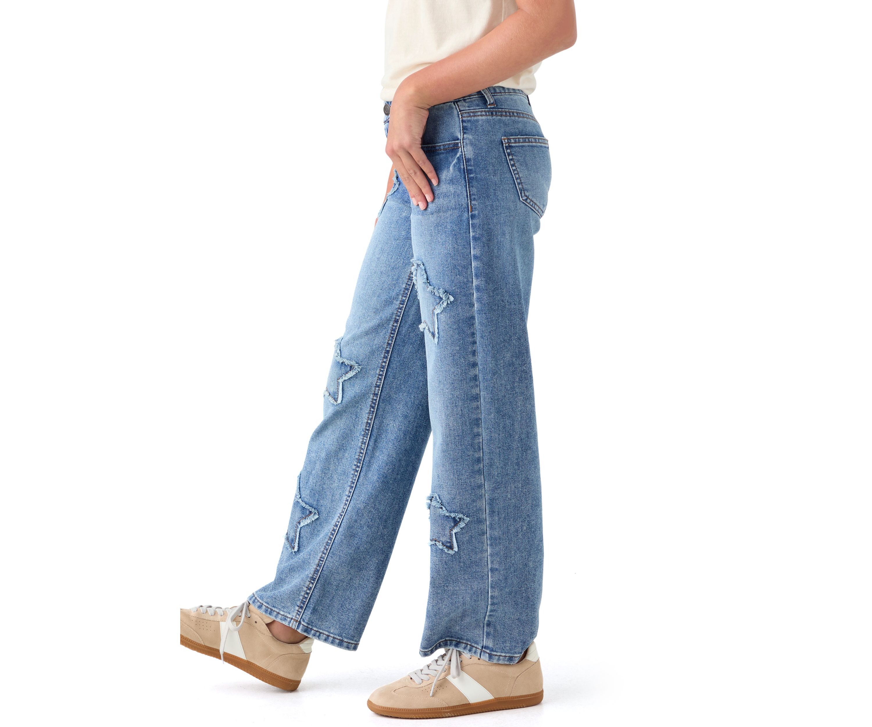 Girls 7-16 Star Wide Leg Jeans