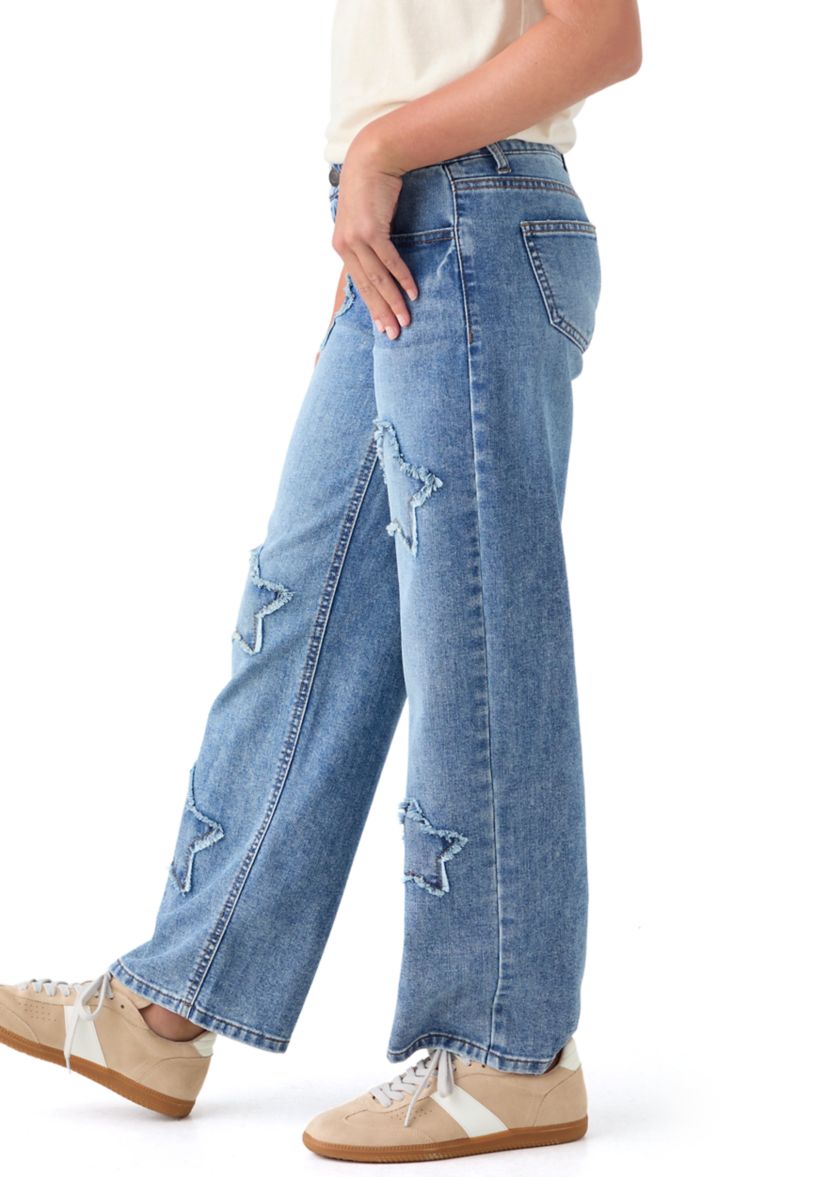 Girls 7-16 Star Wide Leg Jeans