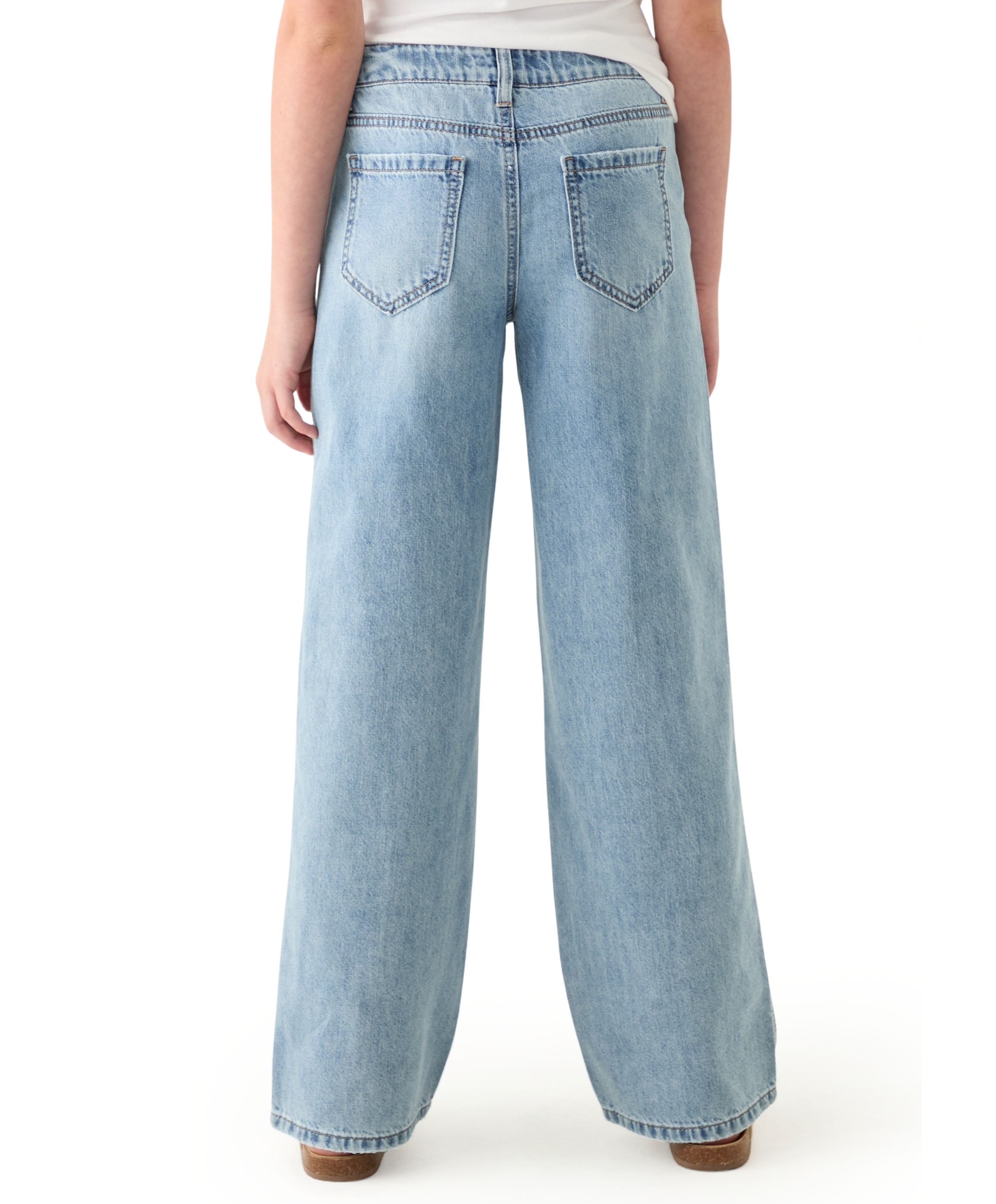 Girls 7-16 Destructed Wide-Leg Jeans 