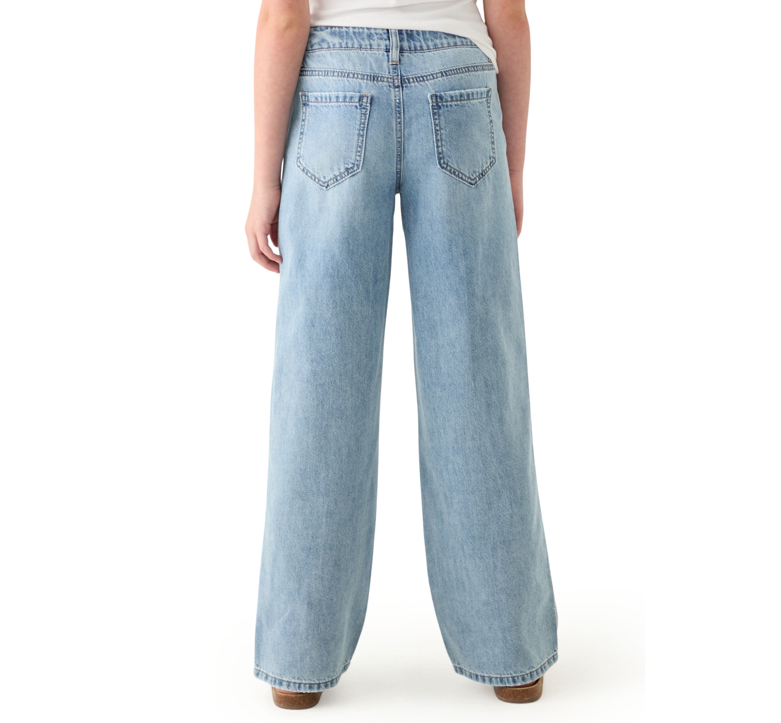Girls 7-16 Destructed Wide-Leg Jeans 
