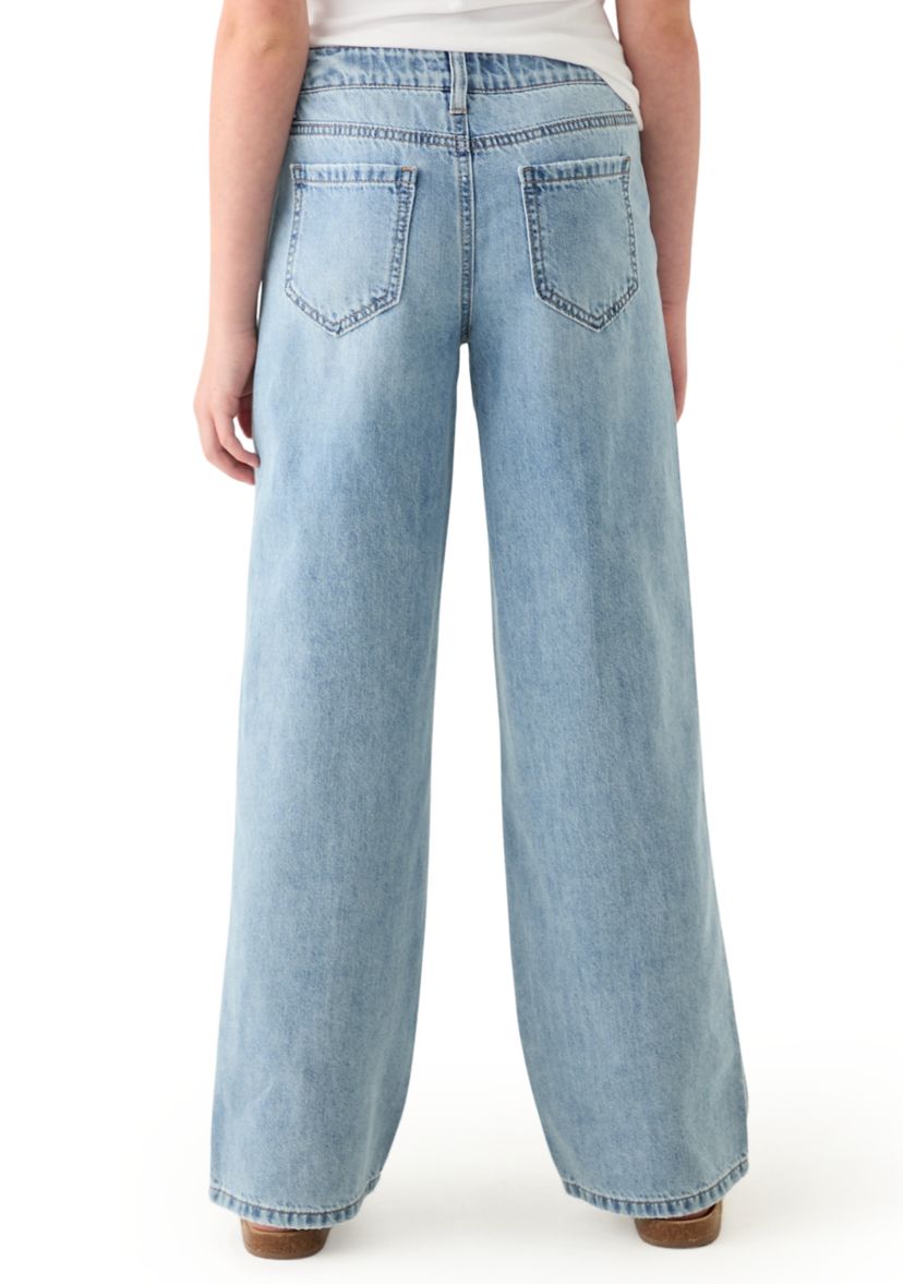 Girls 7-16 Destructed Wide-Leg Jeans 
