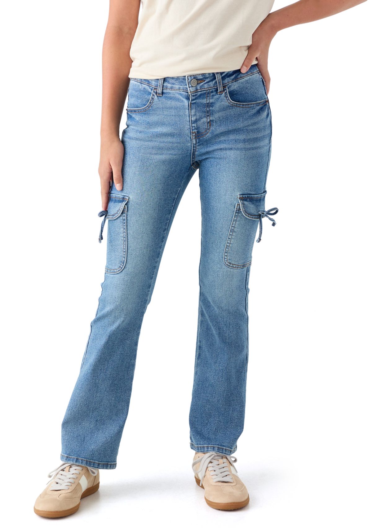 Girls 7-16 Bow Flared Jeans