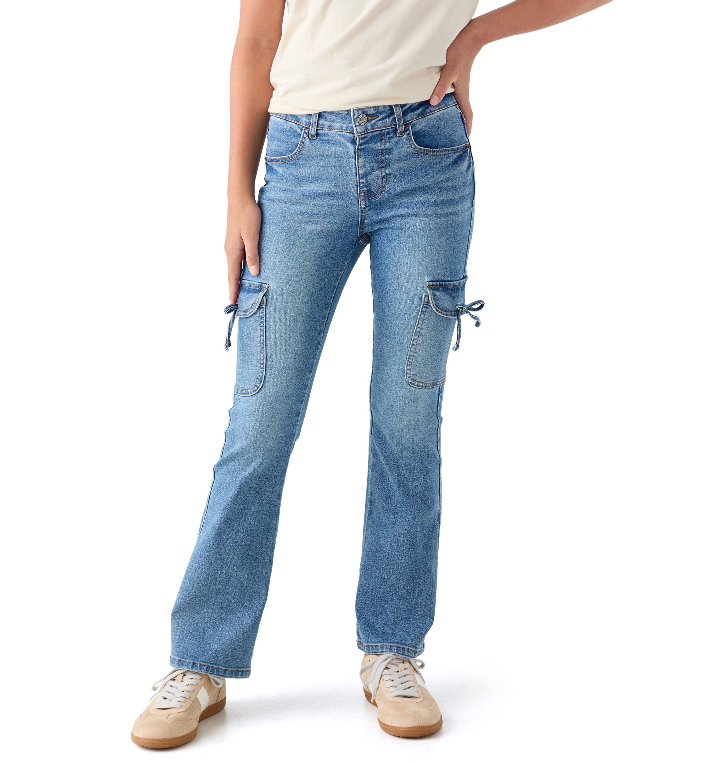 Girls 7-16 Bow Flared Jeans