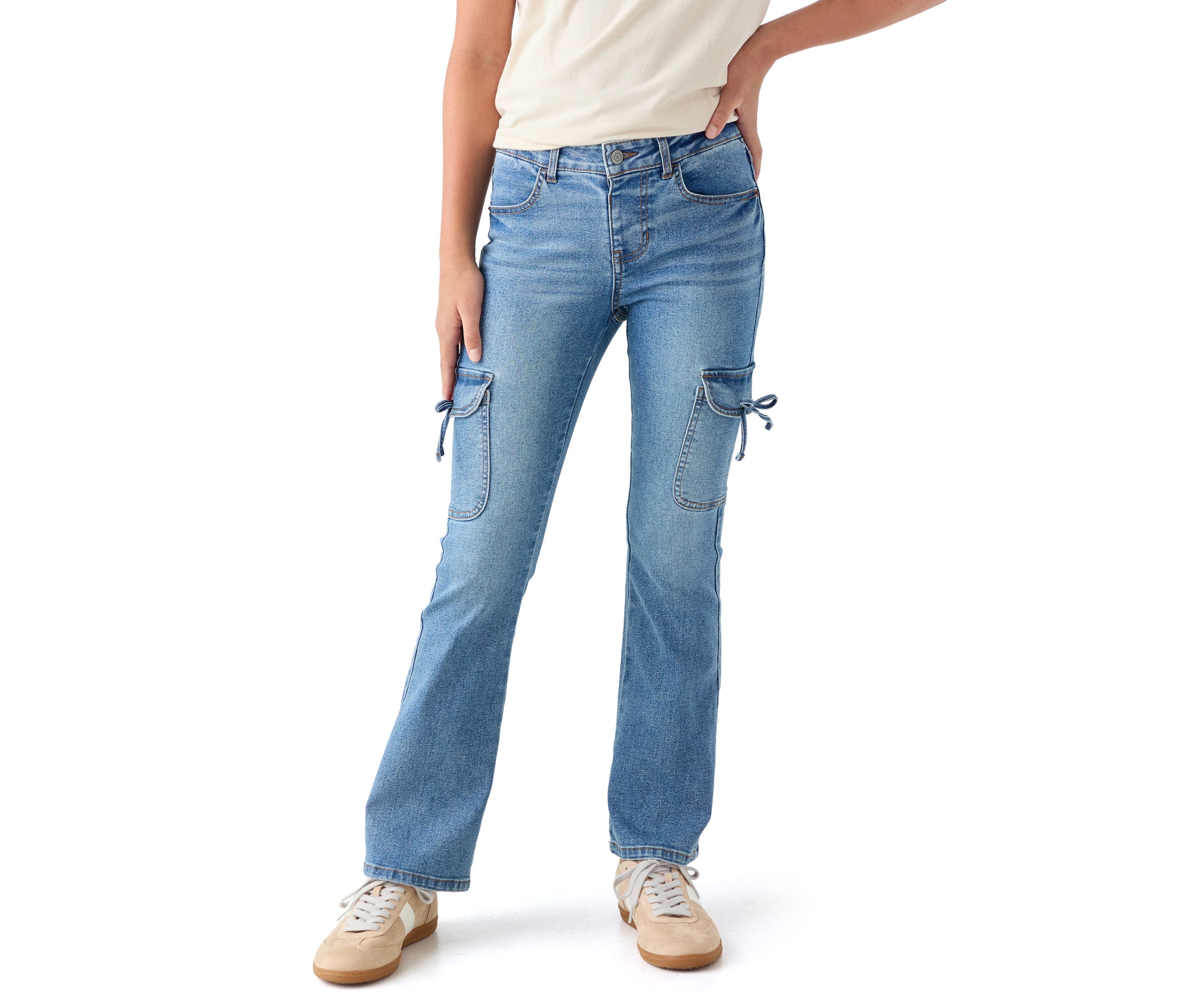 Girls 7-16 Bow Flared Jeans