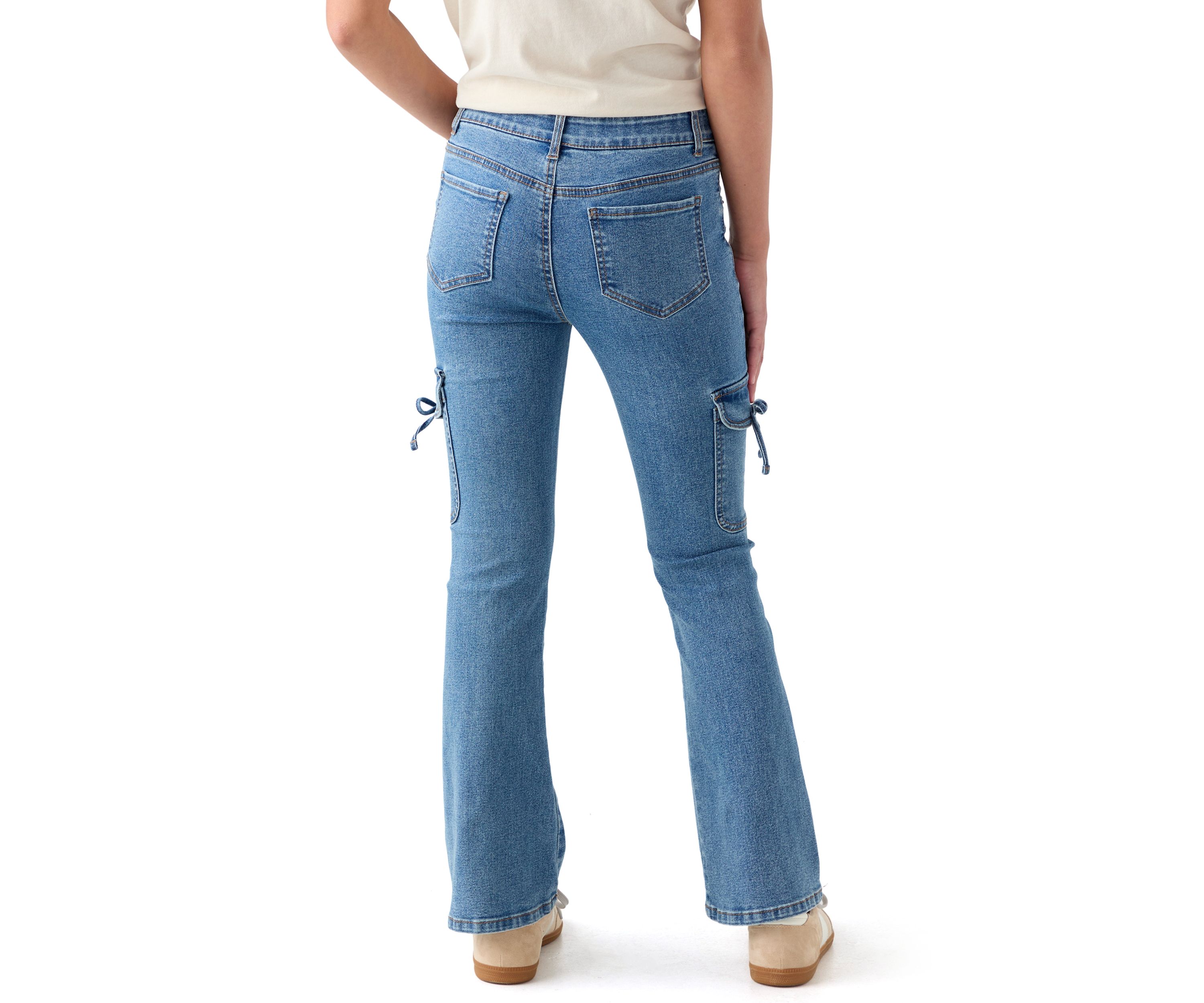Girls 7-16 Bow Flared Jeans