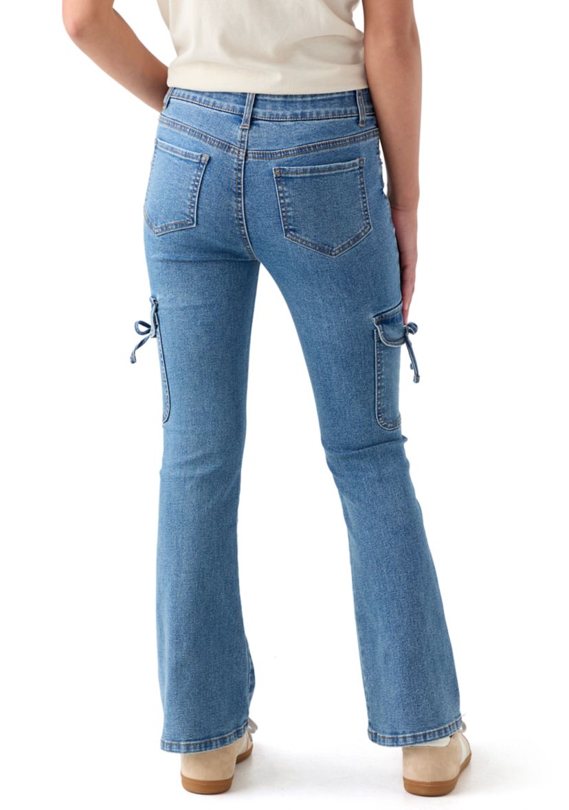 Girls 7-16 Bow Flared Jeans