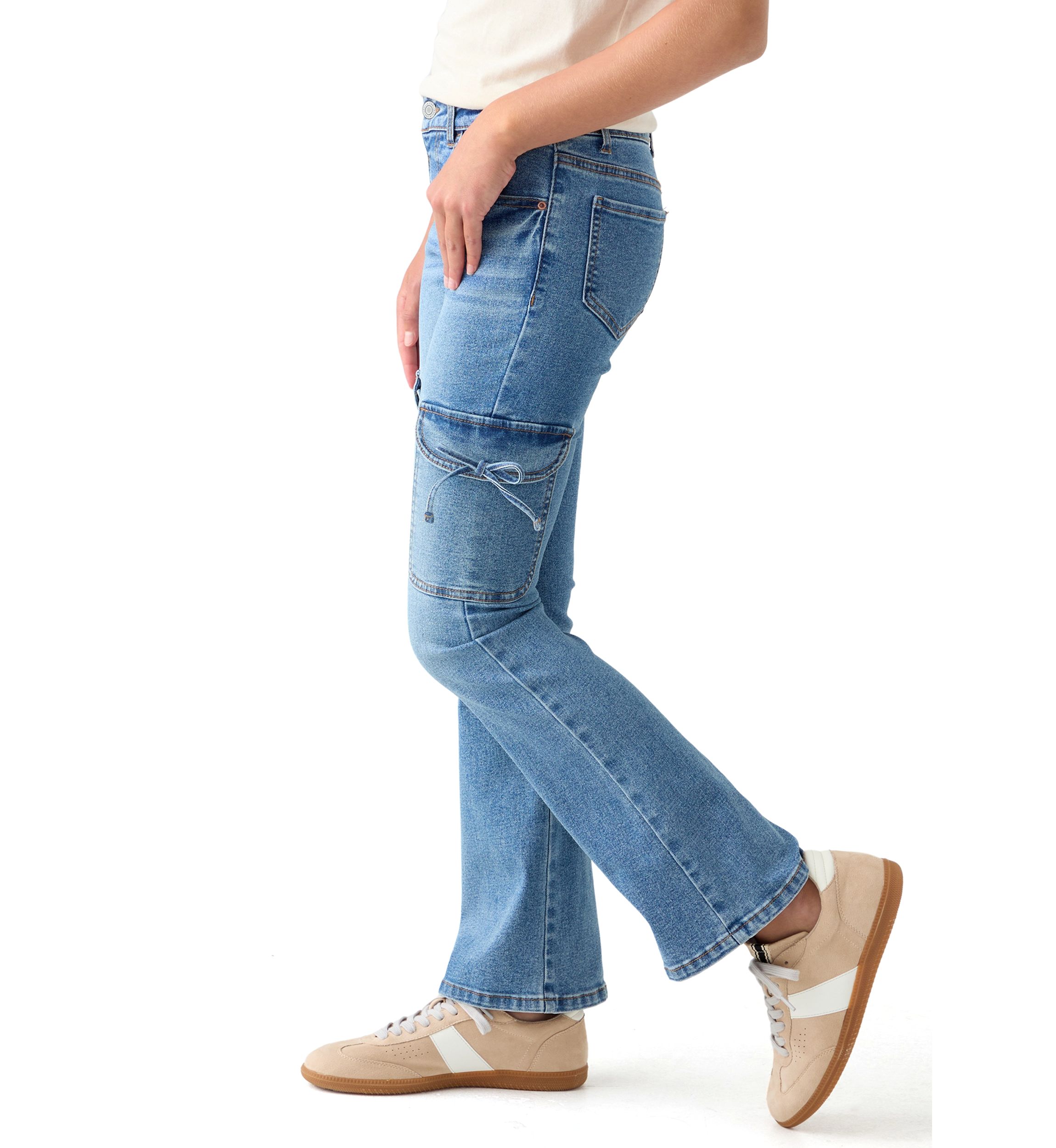 Girls 7-16 Bow Flared Jeans