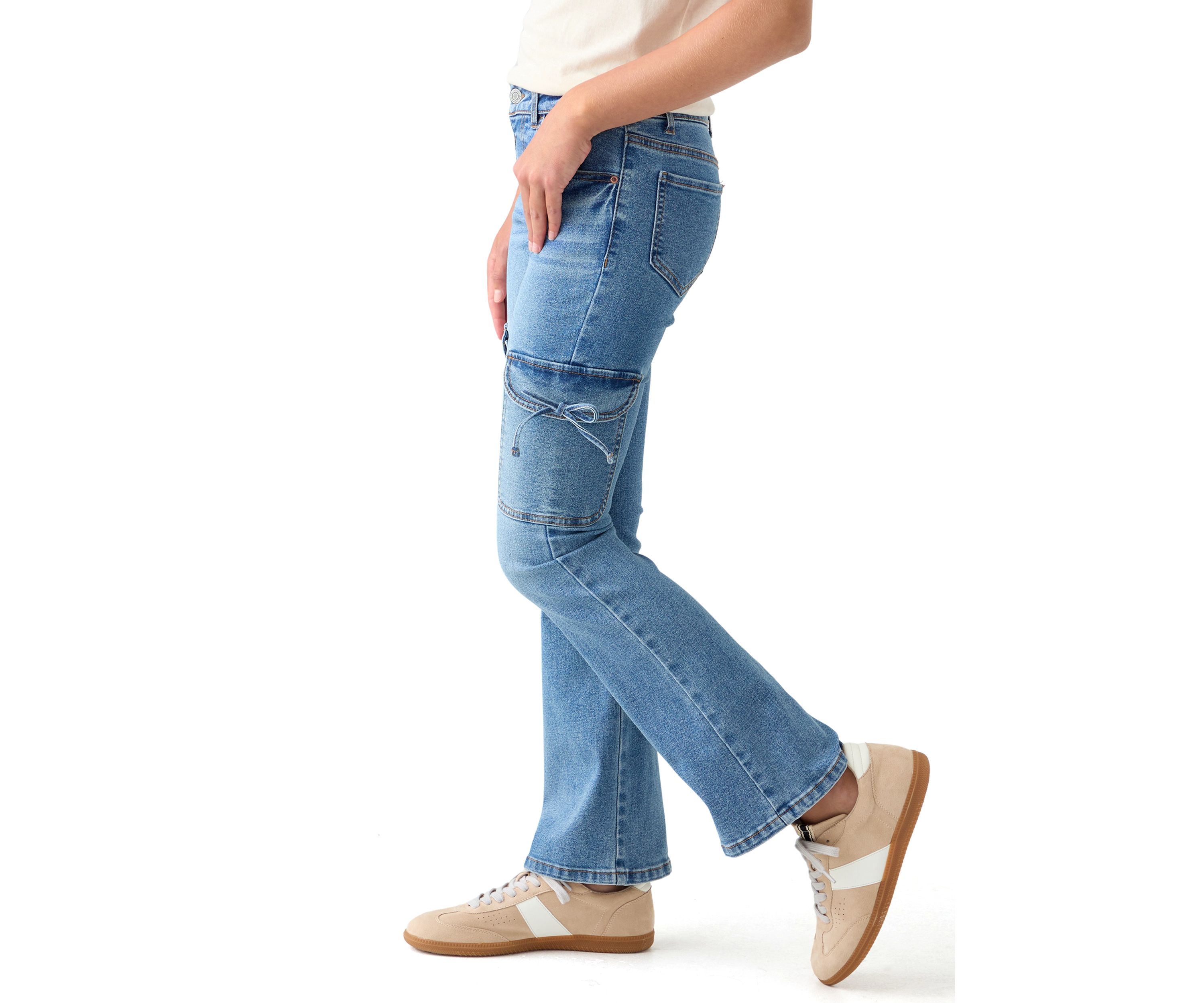 Girls 7-16 Bow Flared Jeans