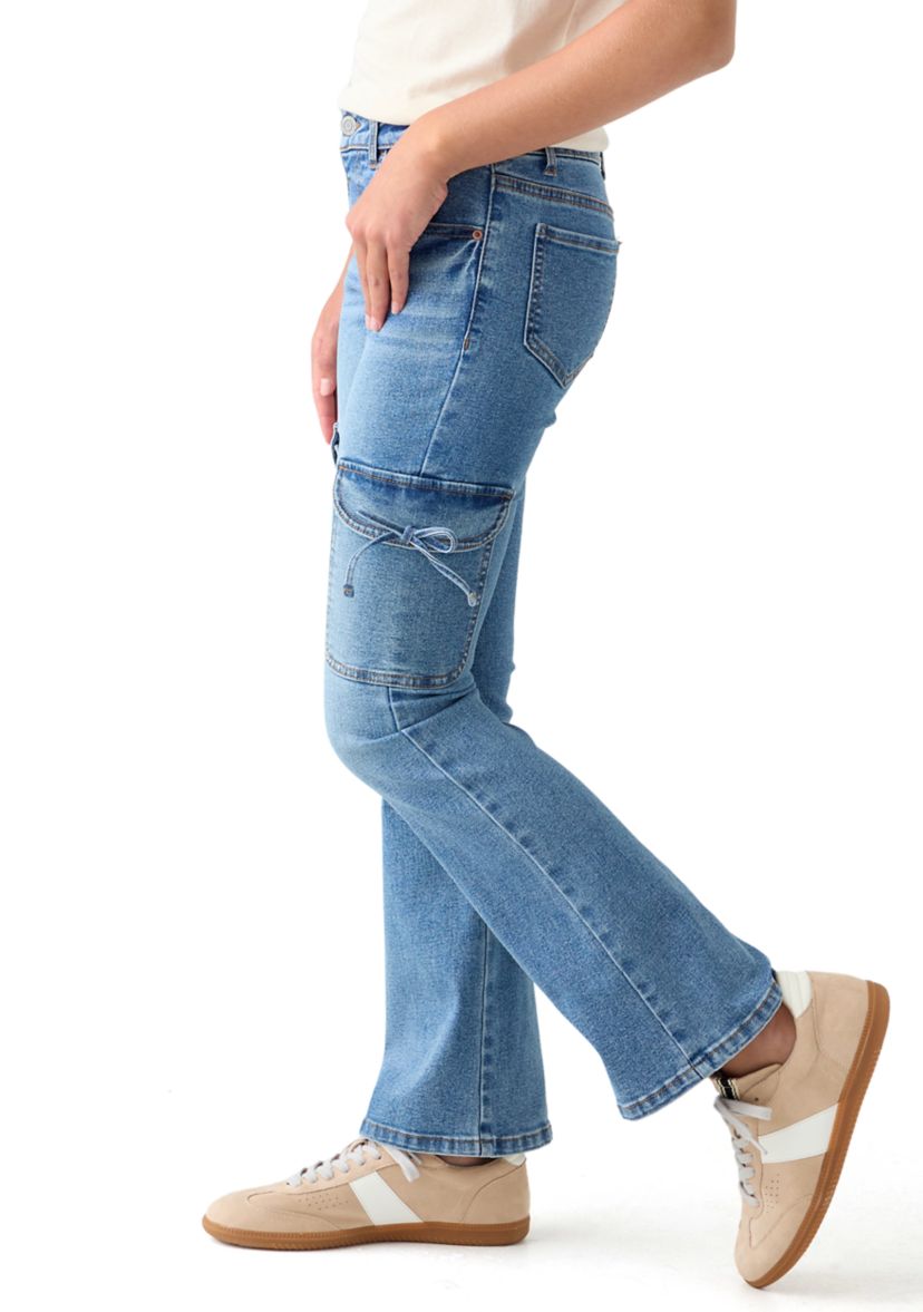 Girls 7-16 Bow Flared Jeans