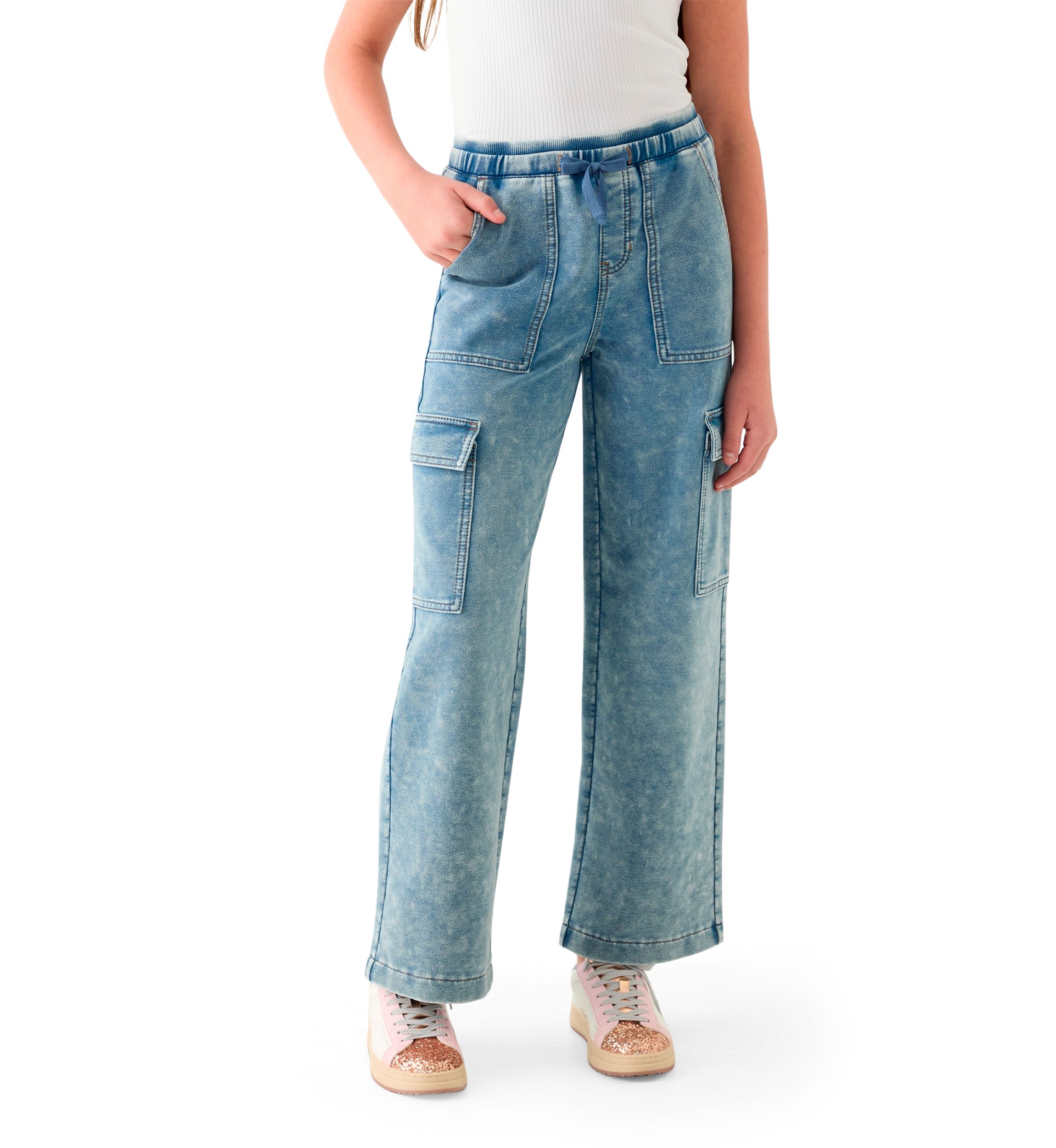 Girls 7-16 Double Waistband Drawstring  Pants