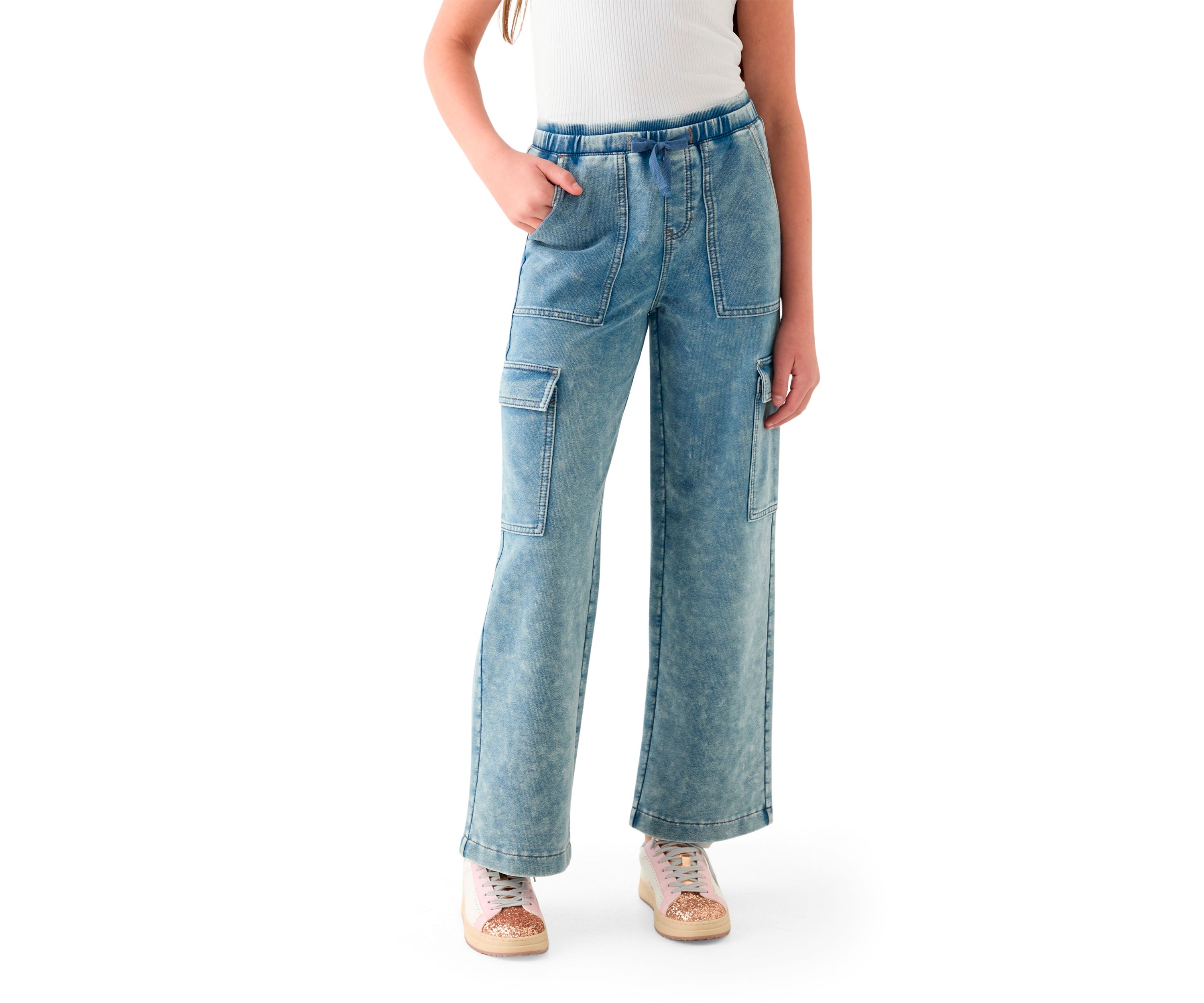 Girls 7-16 Double Waistband Drawstring  Pants