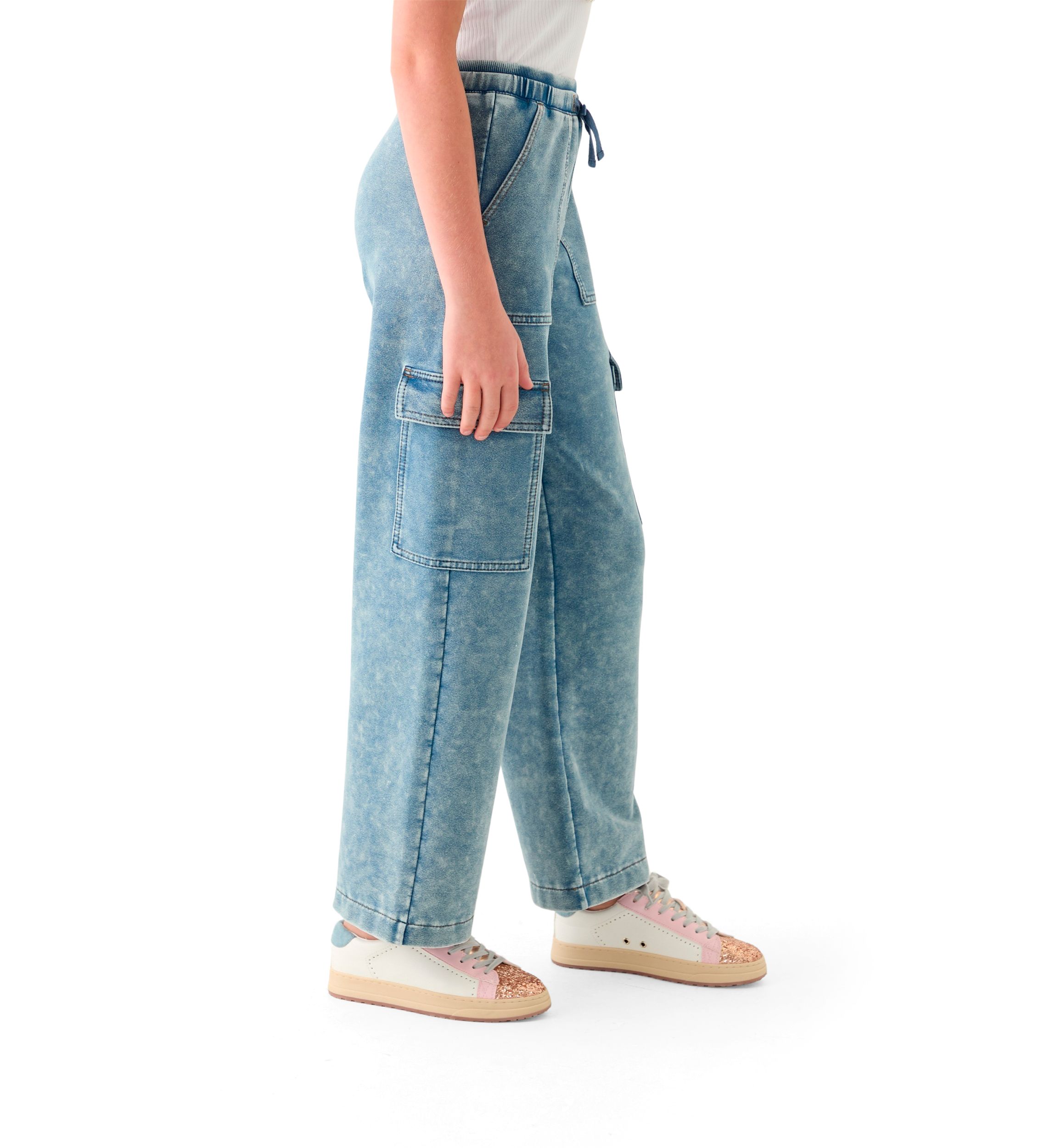 Girls 7-16 Double Waistband Drawstring  Pants