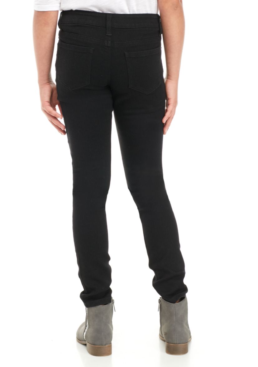 Girls 7-16 Black Sequin Patch Jeans