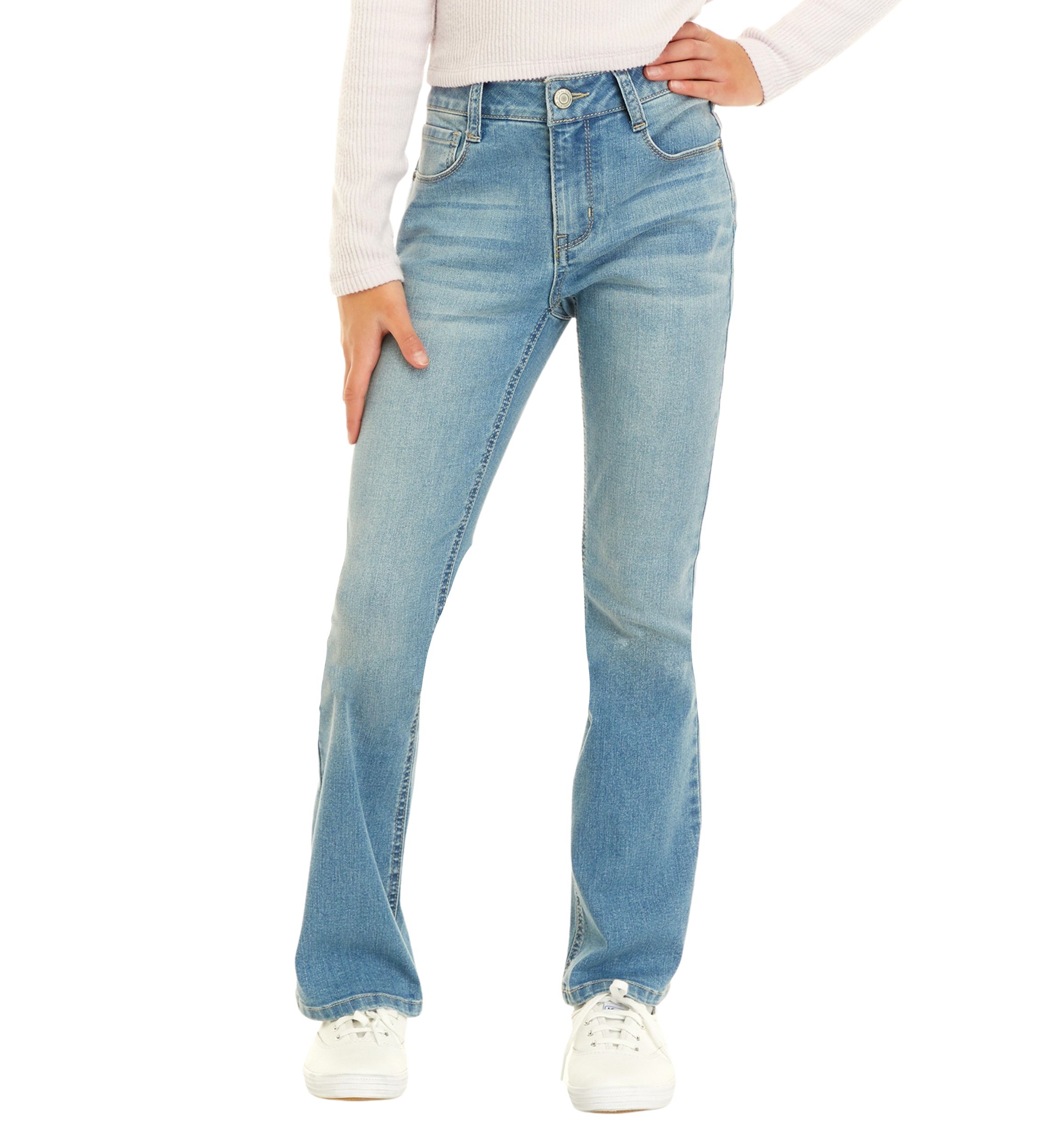 Girls 7-16 Mid Rise Boot Cut Jeans