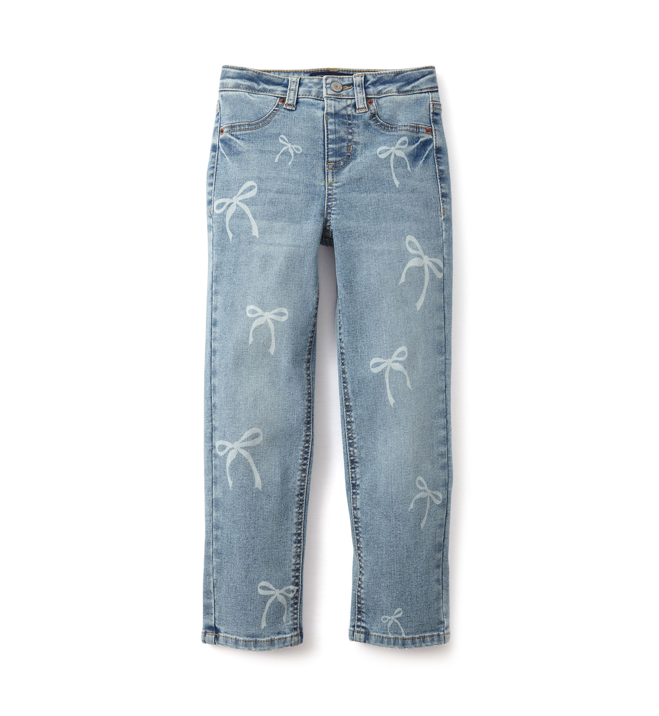 Girls 4-6x Pull On Bow Print Ankle Pants