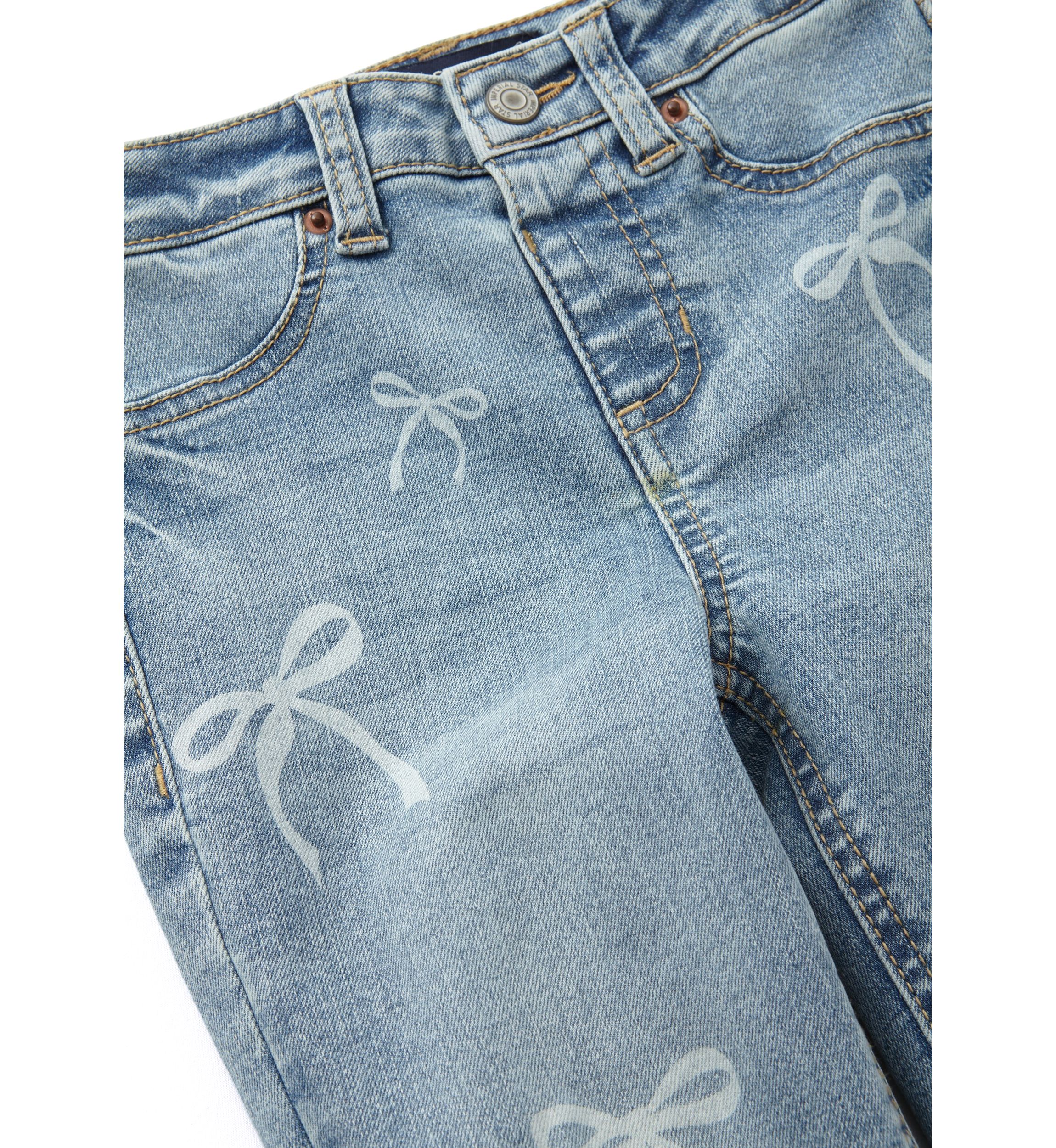 Girls 4-6x Pull On Bow Print Ankle Pants
