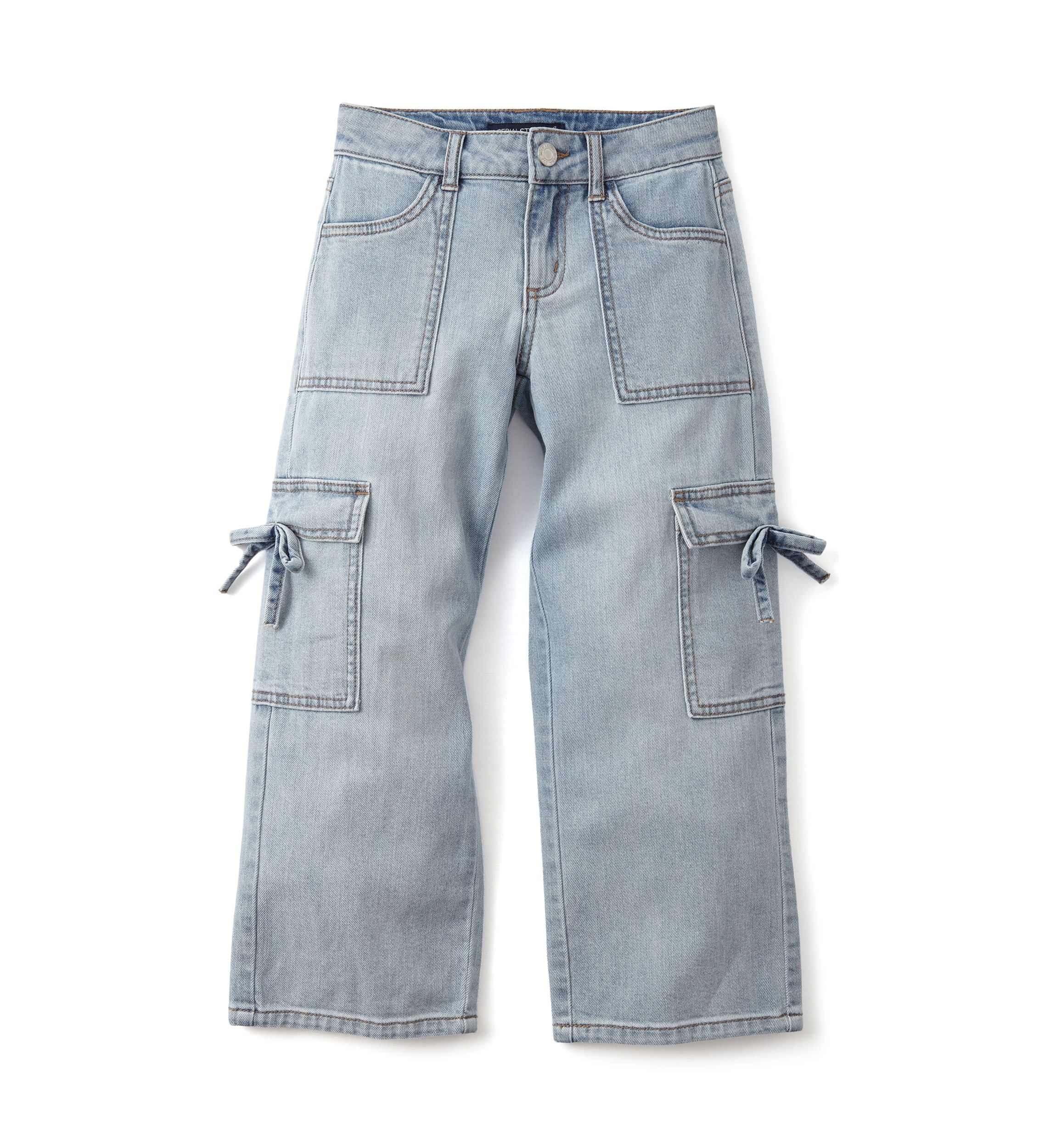 Girls 4-6x Wide Leg Bow Cargo Pants