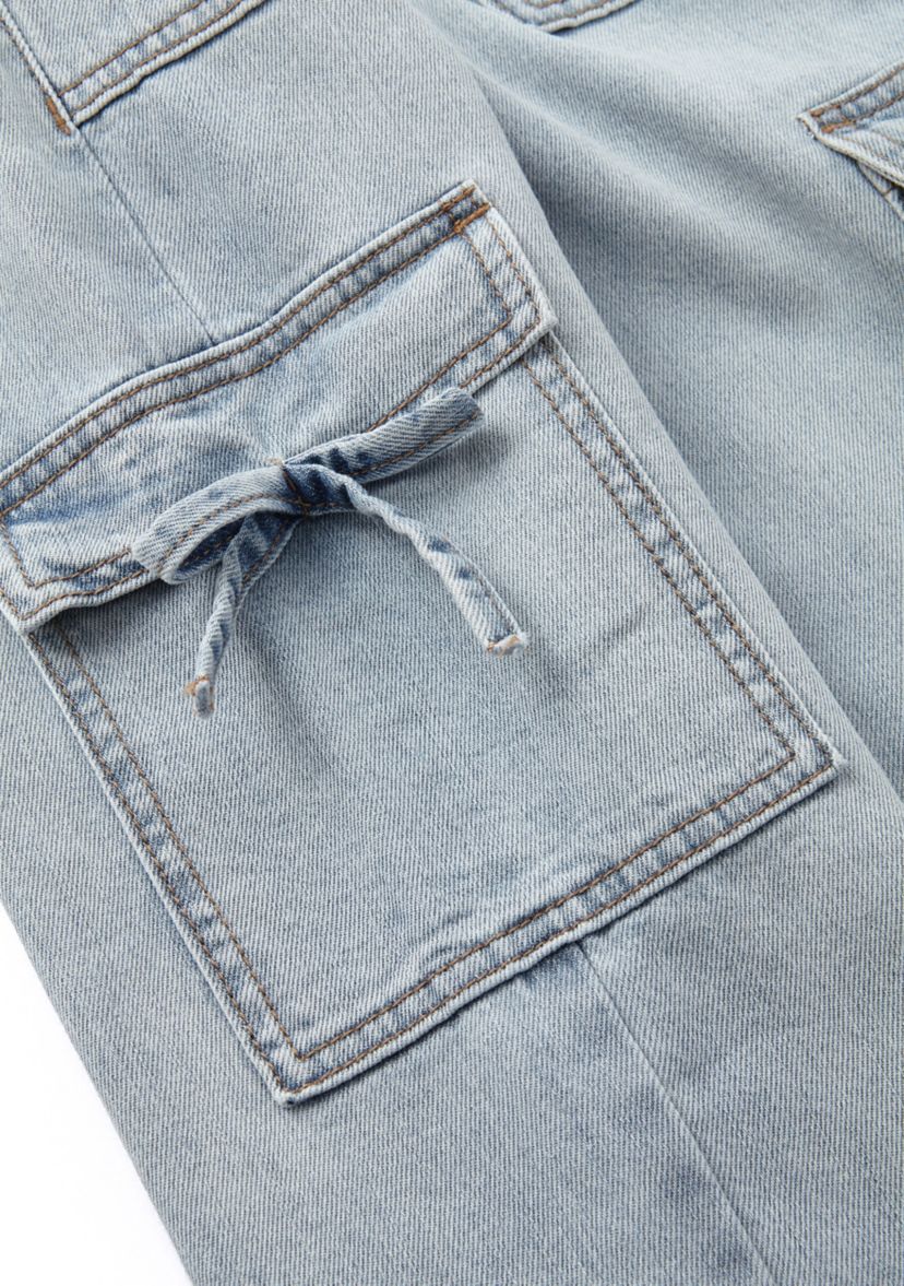 Girls 4-6x Wide Leg Bow Cargo Pants