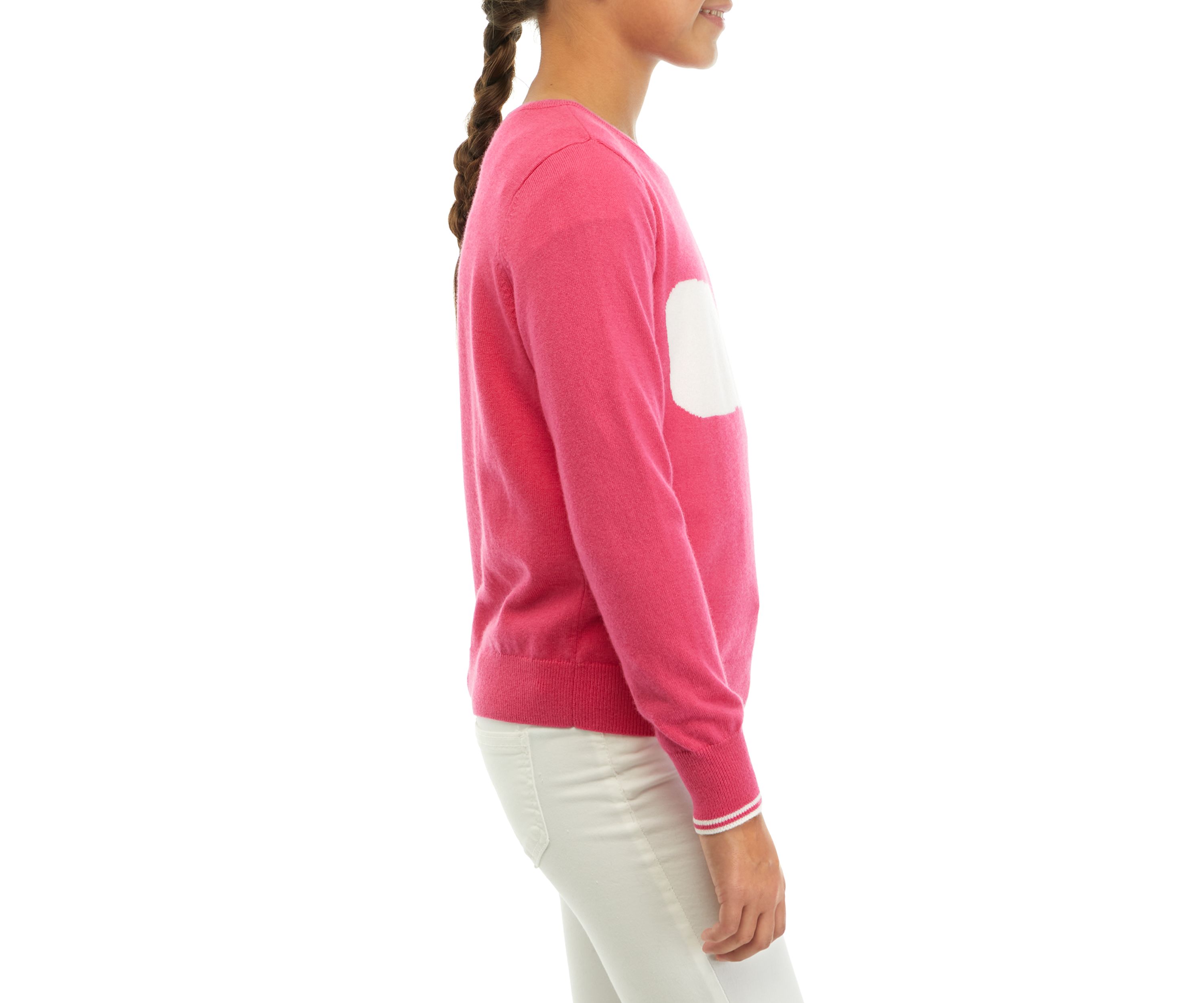 Girls 7-16 Whale Intarsia Crew Neck Sweater