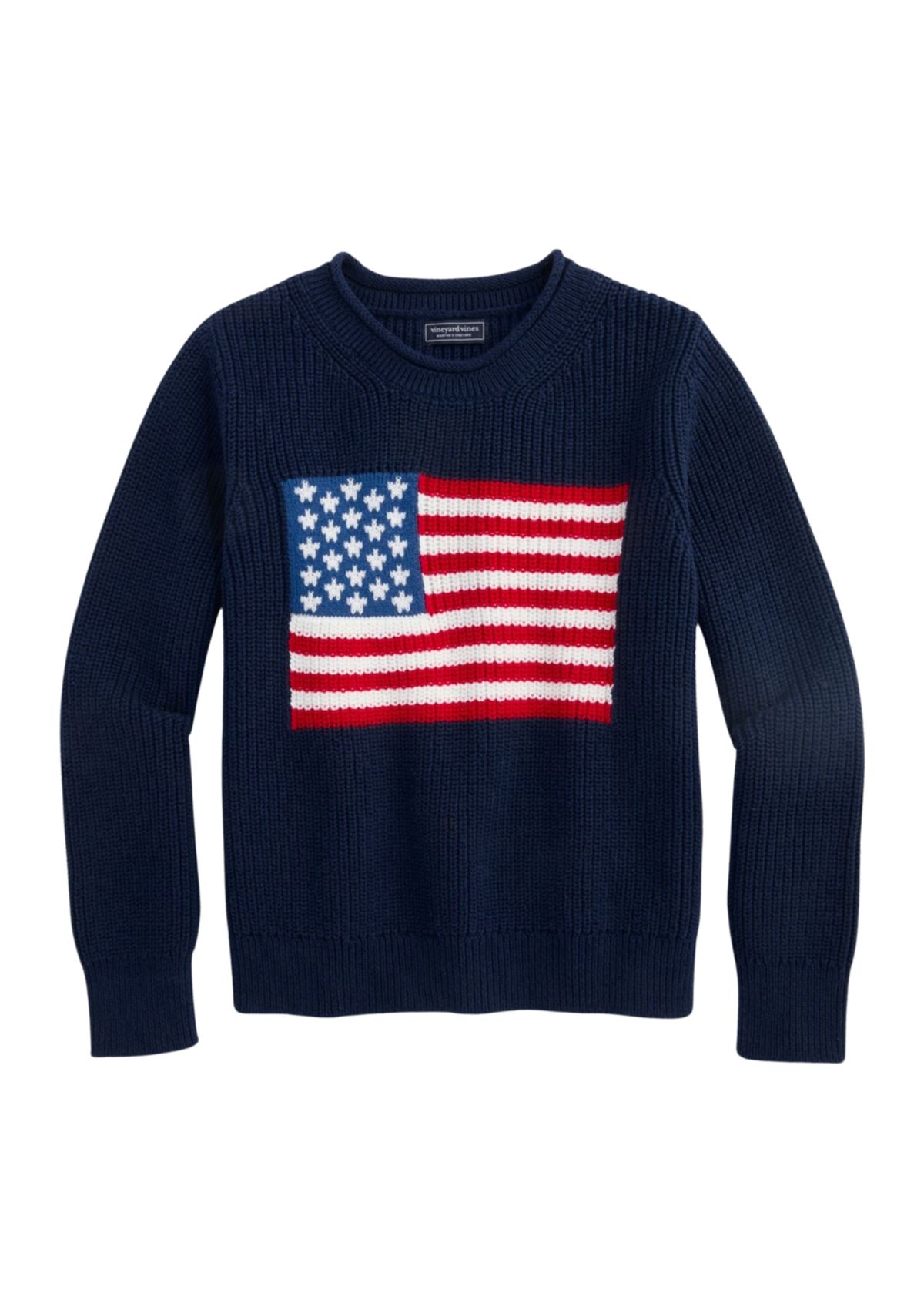 Girls 7-16 Long Sleeve Flag Graphic Pullover
