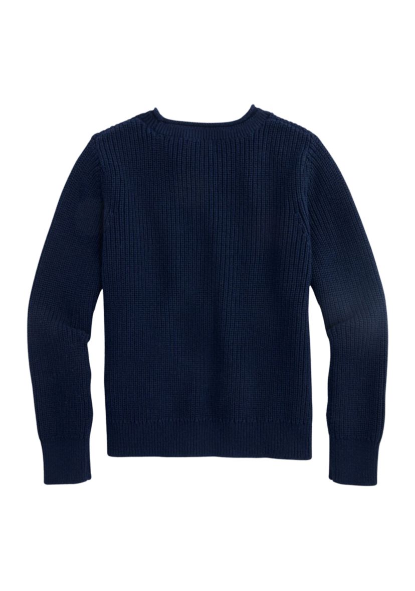 Girls 7-16 Long Sleeve Flag Graphic Pullover