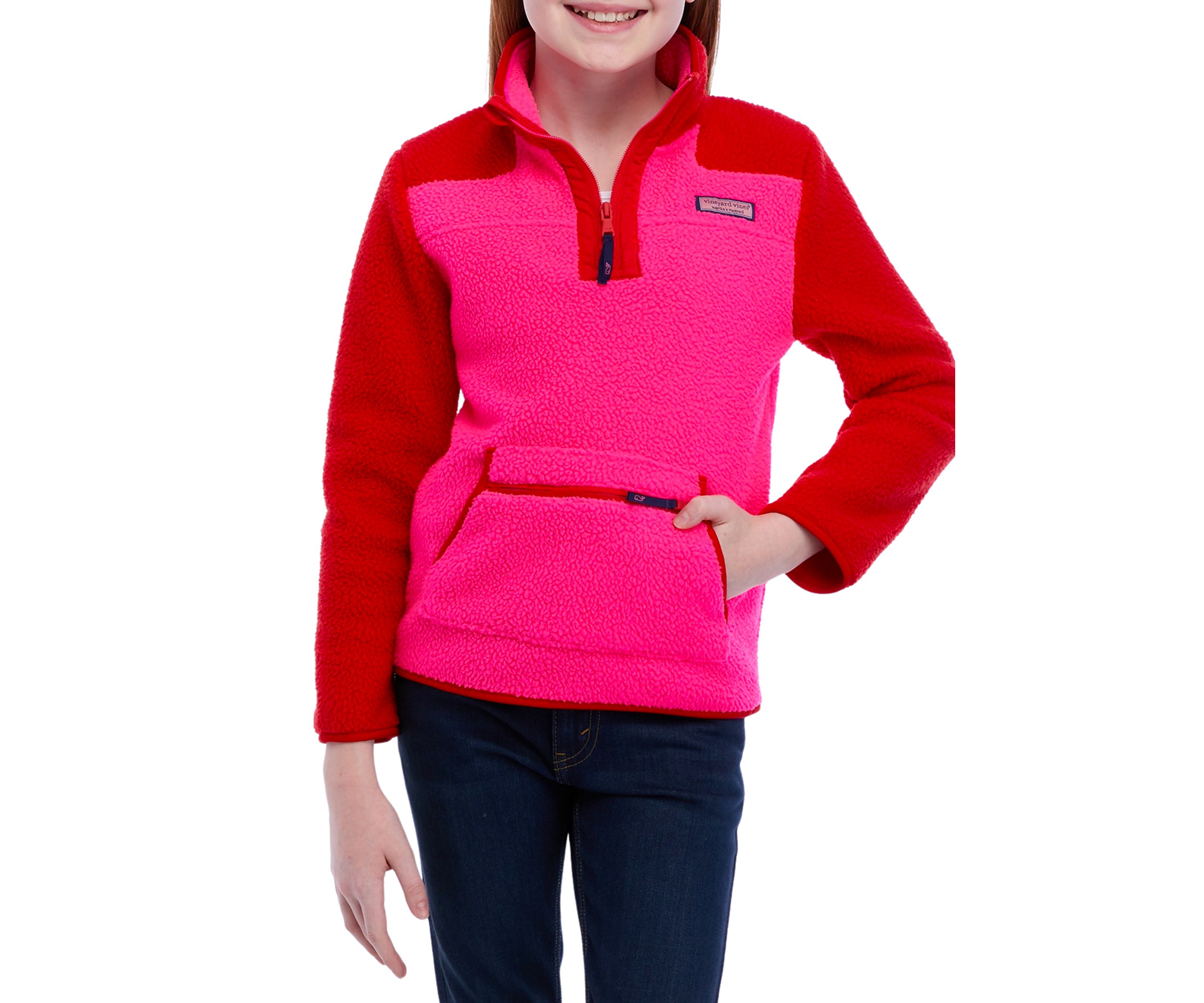 Girls 7-16 Color Blocked Sherpa Pullover