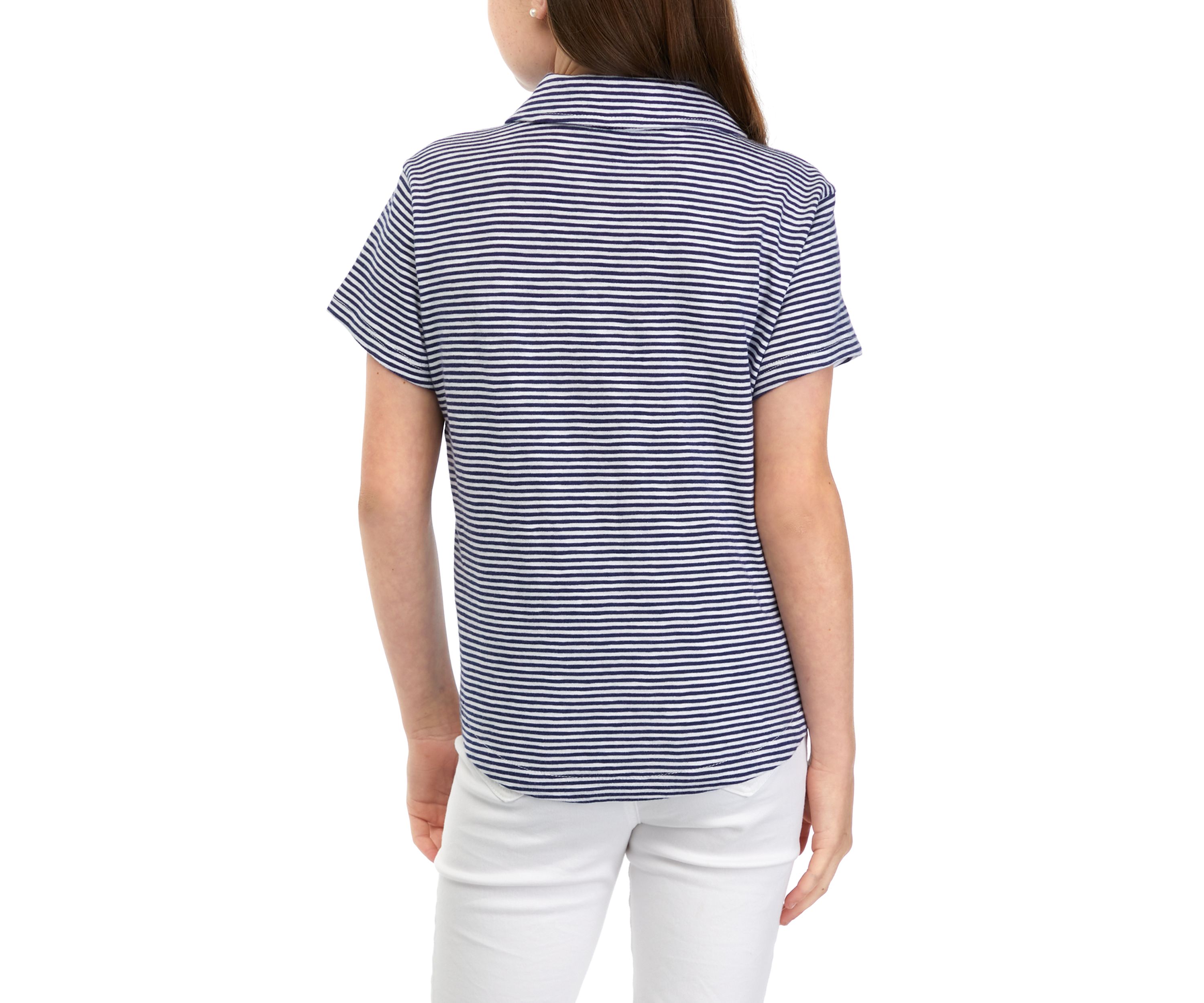 Girls 7-16 Striped Surf Polo Shirt