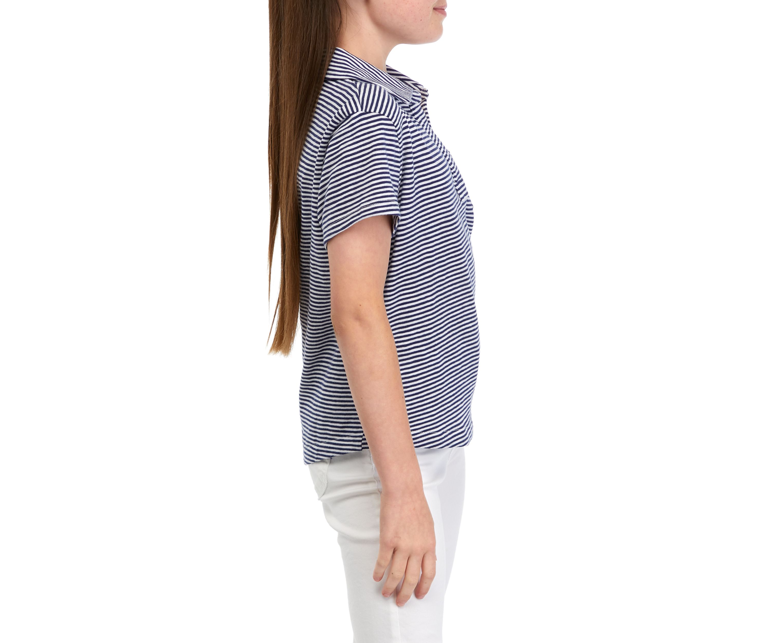 Girls 7-16 Striped Surf Polo Shirt