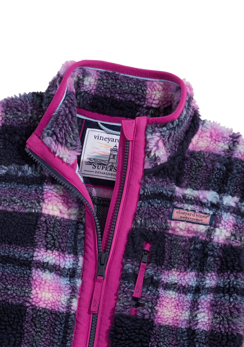 Girls 7-16 Plaid Super Sherpa Jacket