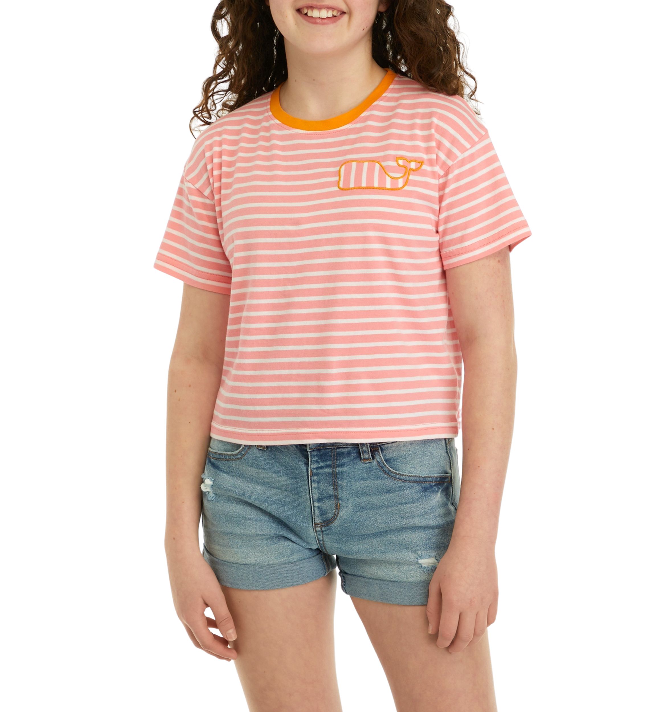 Girls 7-16 Boxy Whale Patch T-Shirt