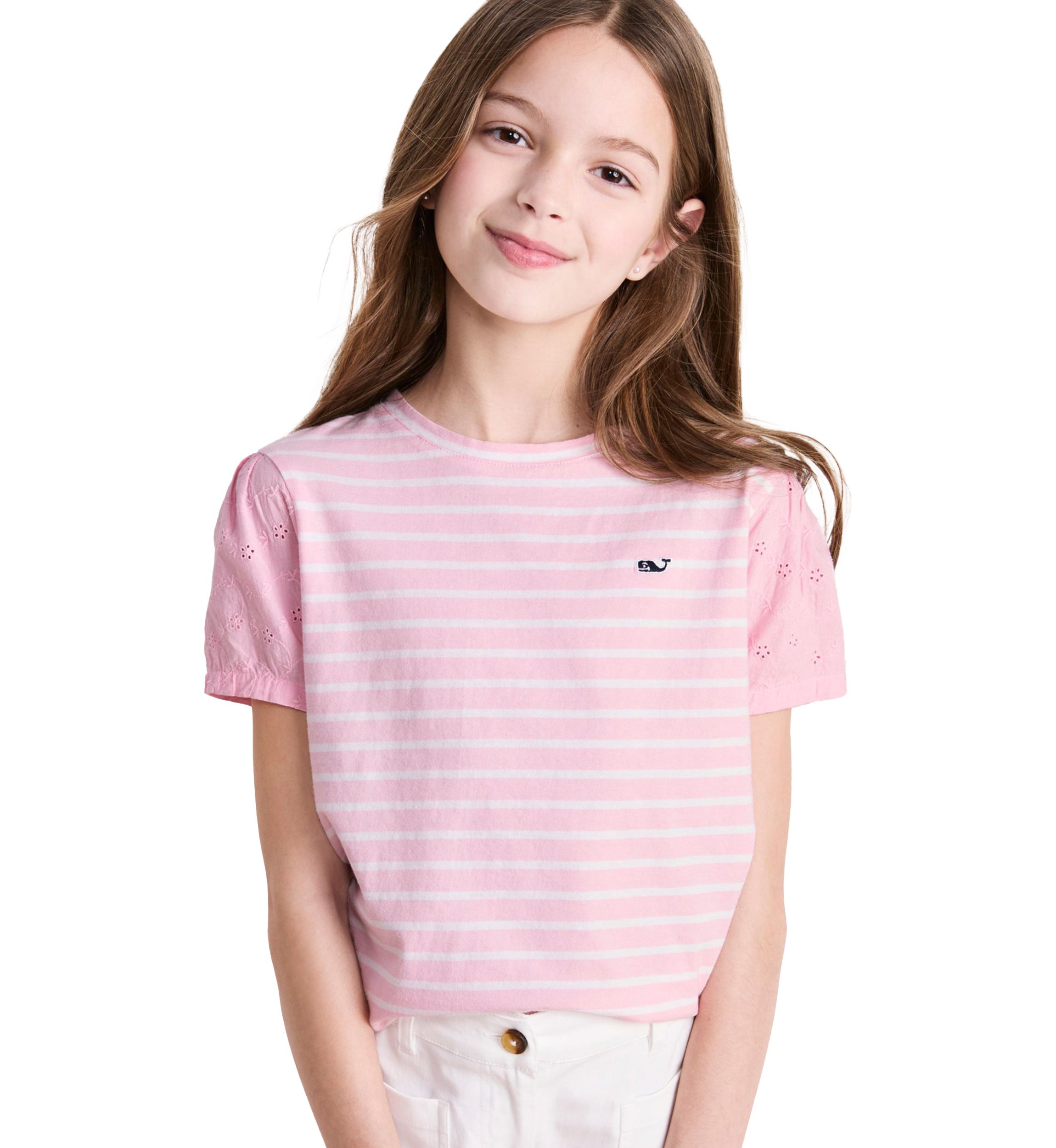 Girls 7-16 Eyelet Sleeve T-Shirt
