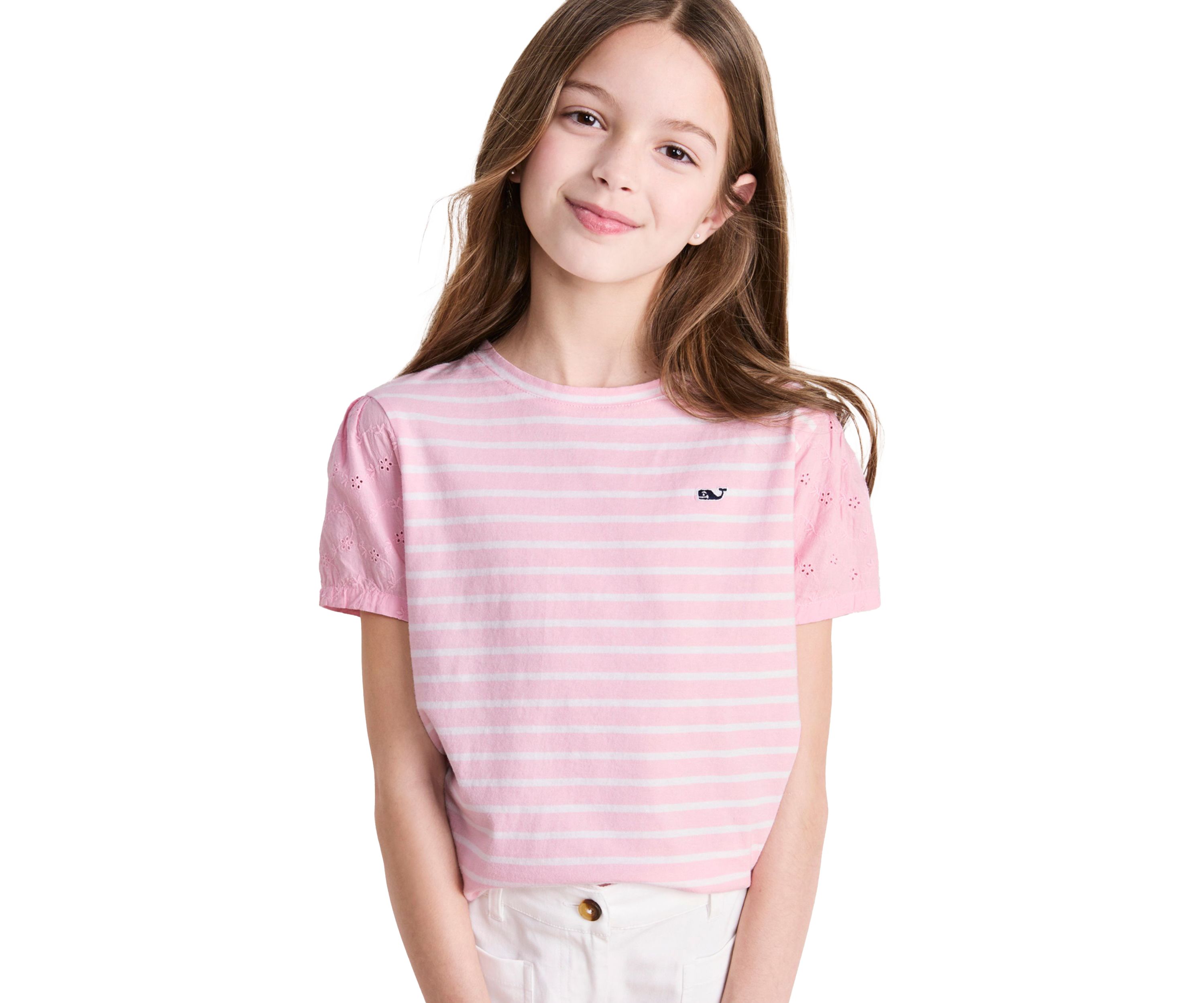 Girls 7-16 Eyelet Sleeve T-Shirt