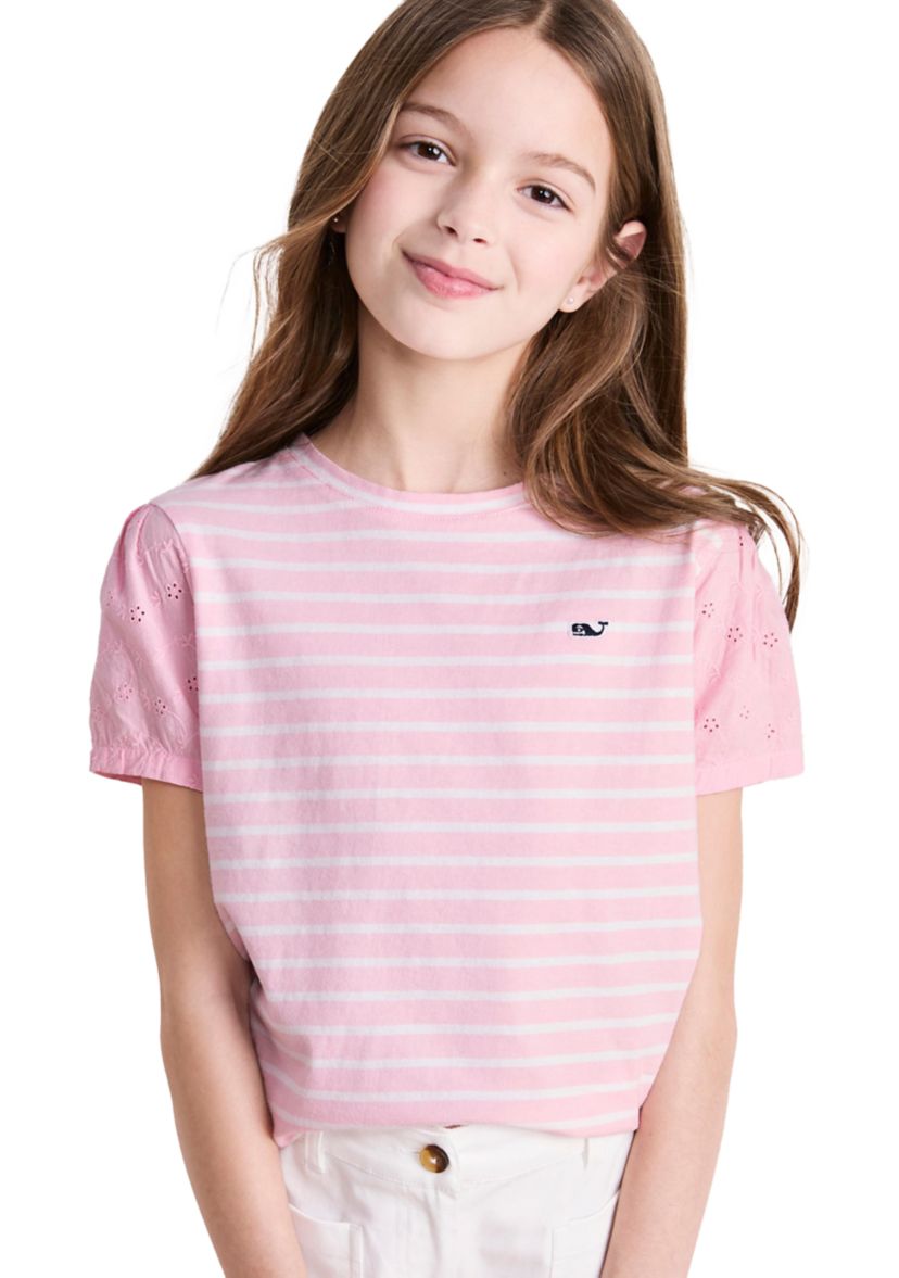 Girls 7-16 Eyelet Sleeve T-Shirt