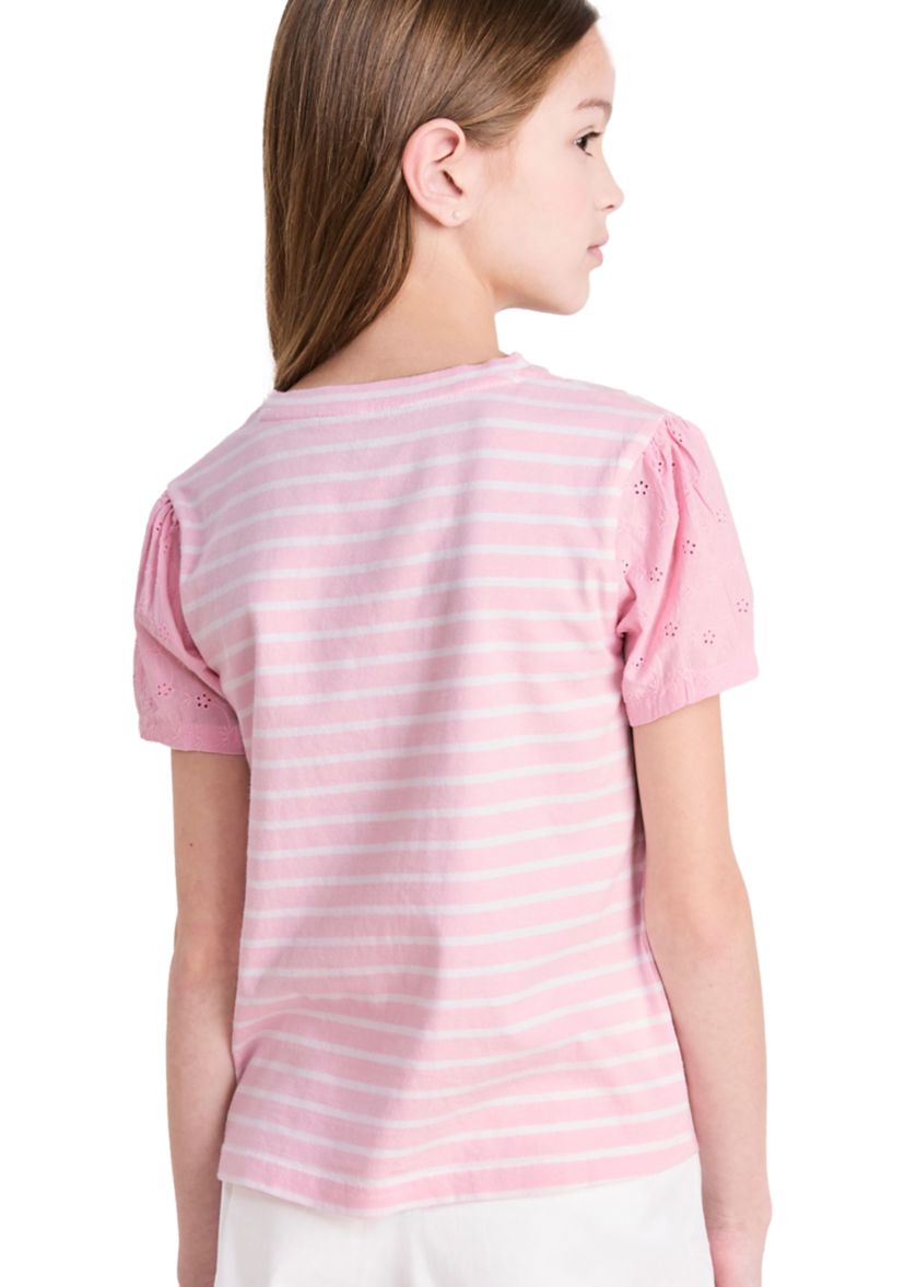Girls 7-16 Eyelet Sleeve T-Shirt