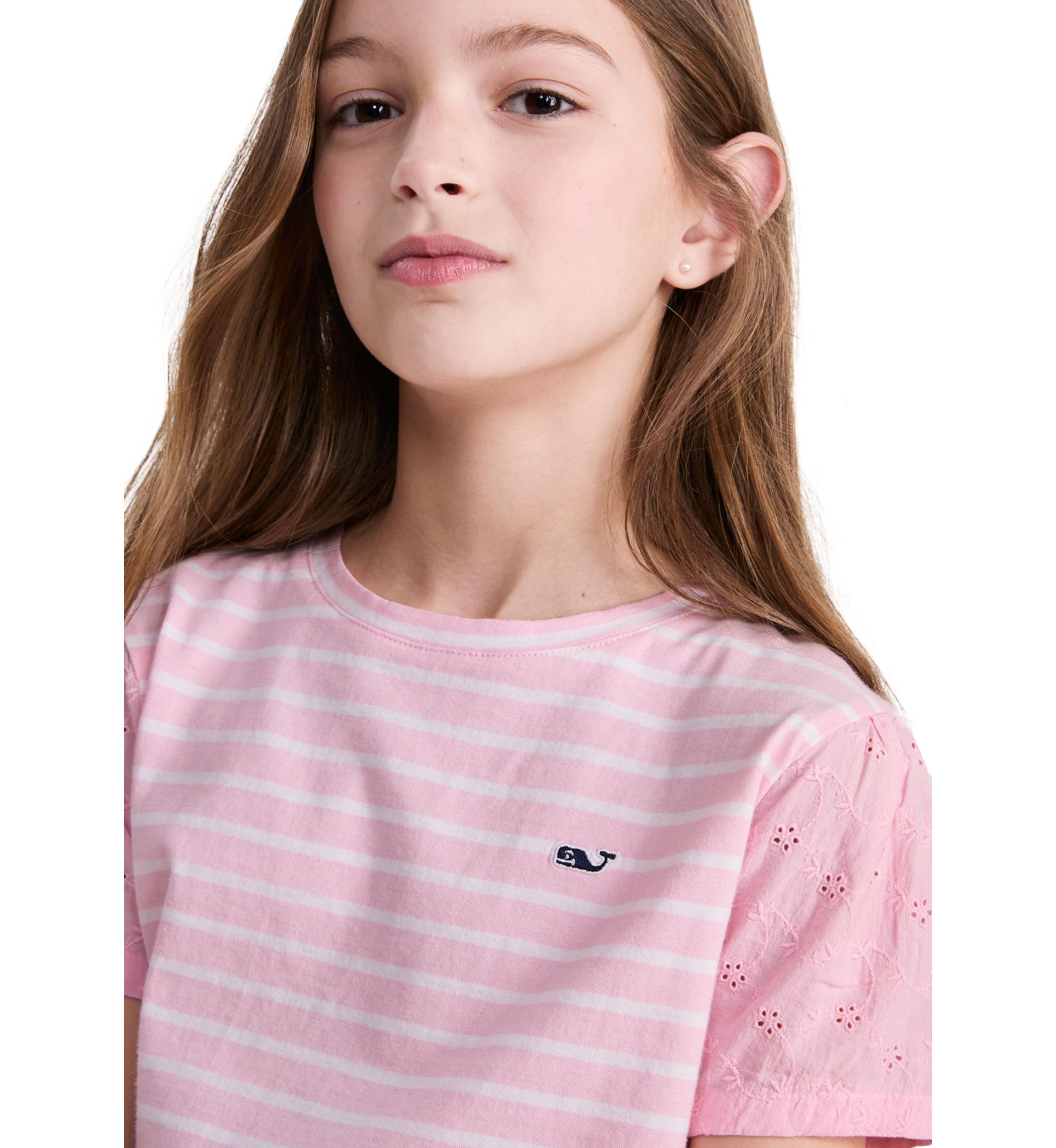 Girls 7-16 Eyelet Sleeve T-Shirt